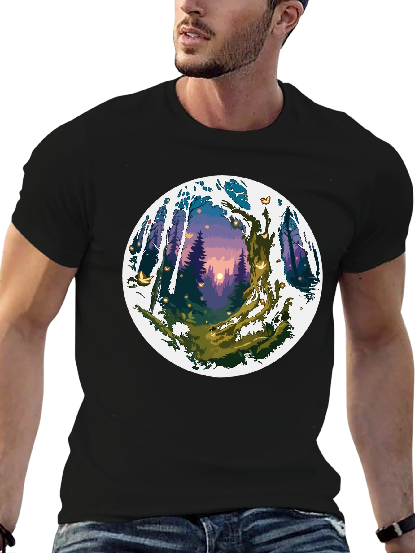 Enchanted Forest Graphic Tee - Unisex Black T-Shirt