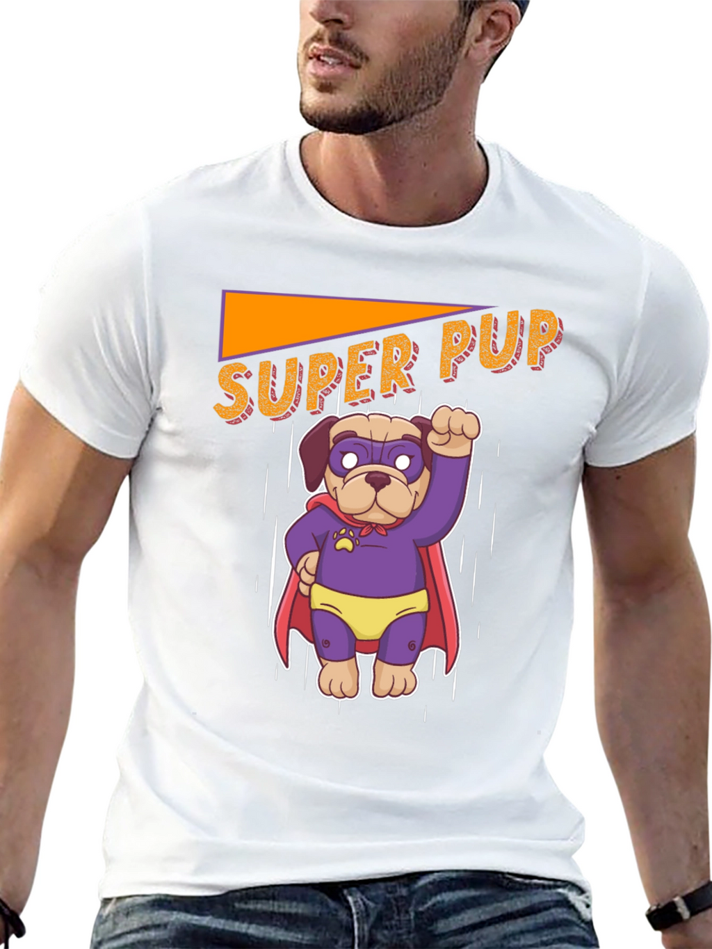Super Pup Dog Graphic Tee - Fun Novelty T-Shirt