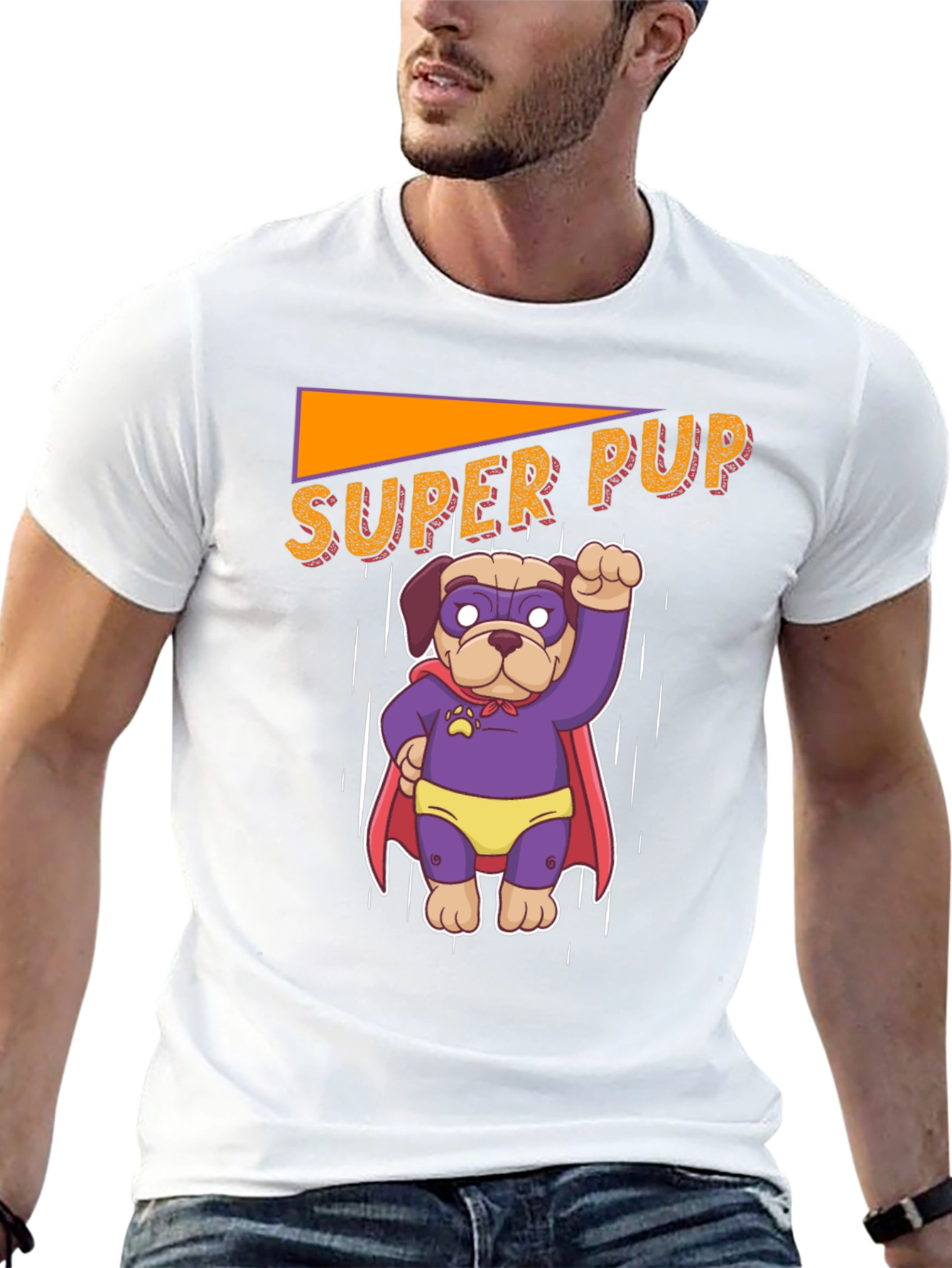 Super Pup Dog Graphic Tee - Fun Novelty T-Shirt