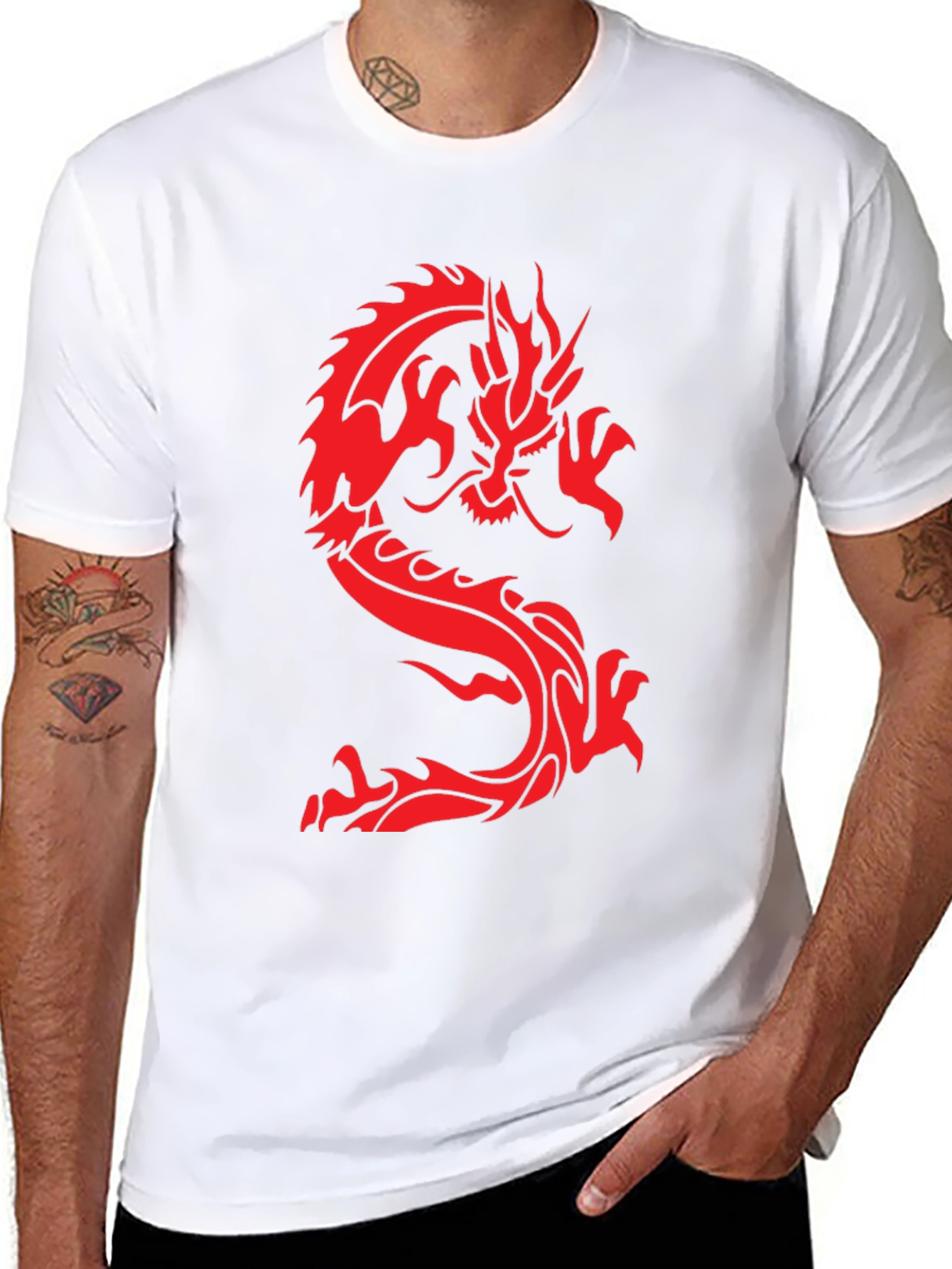 Dragon Graphic Tee - Black Short Sleeve T-Shirt