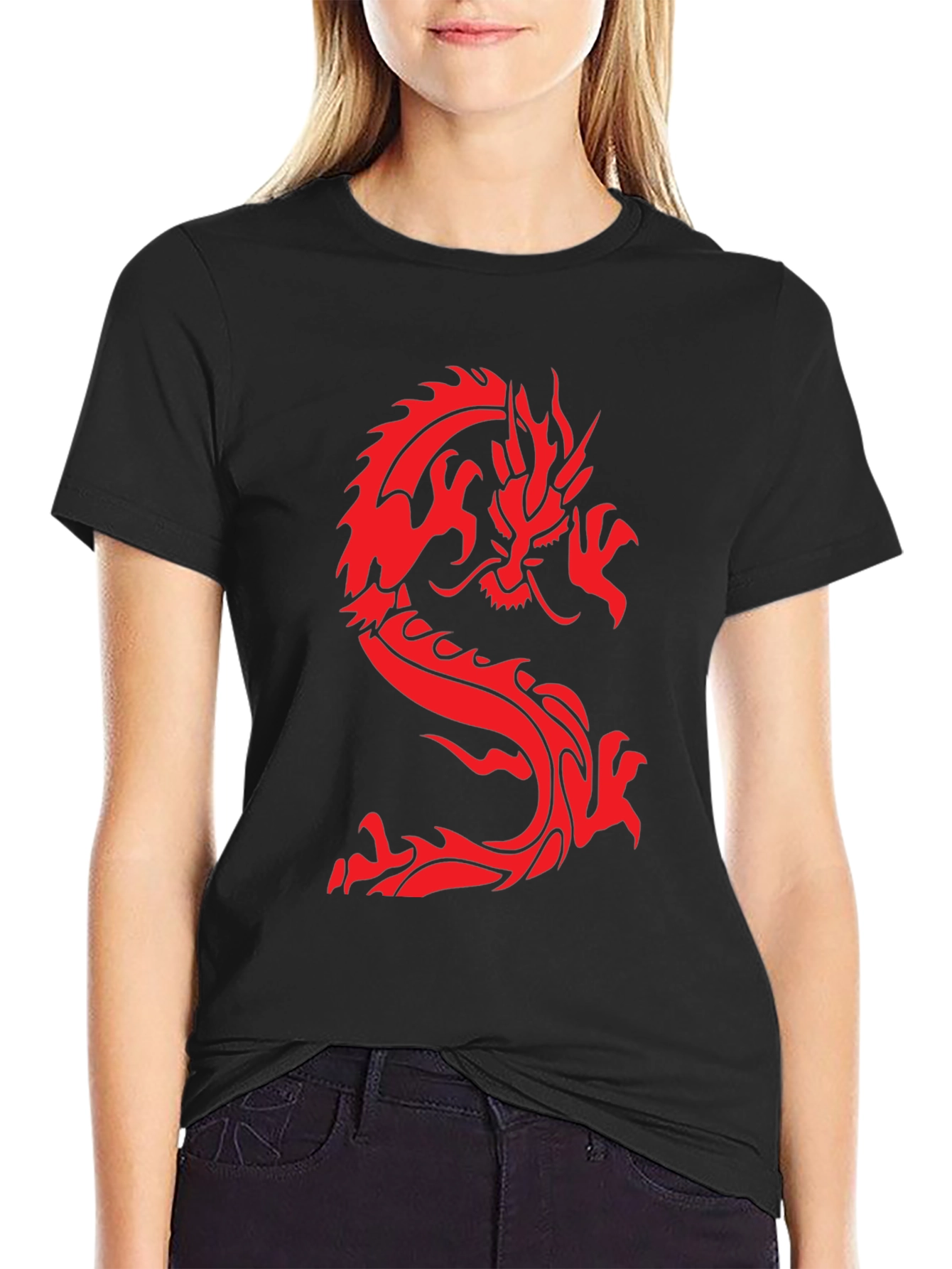 Dragon Graphic Tee - Black Short Sleeve T-Shirt