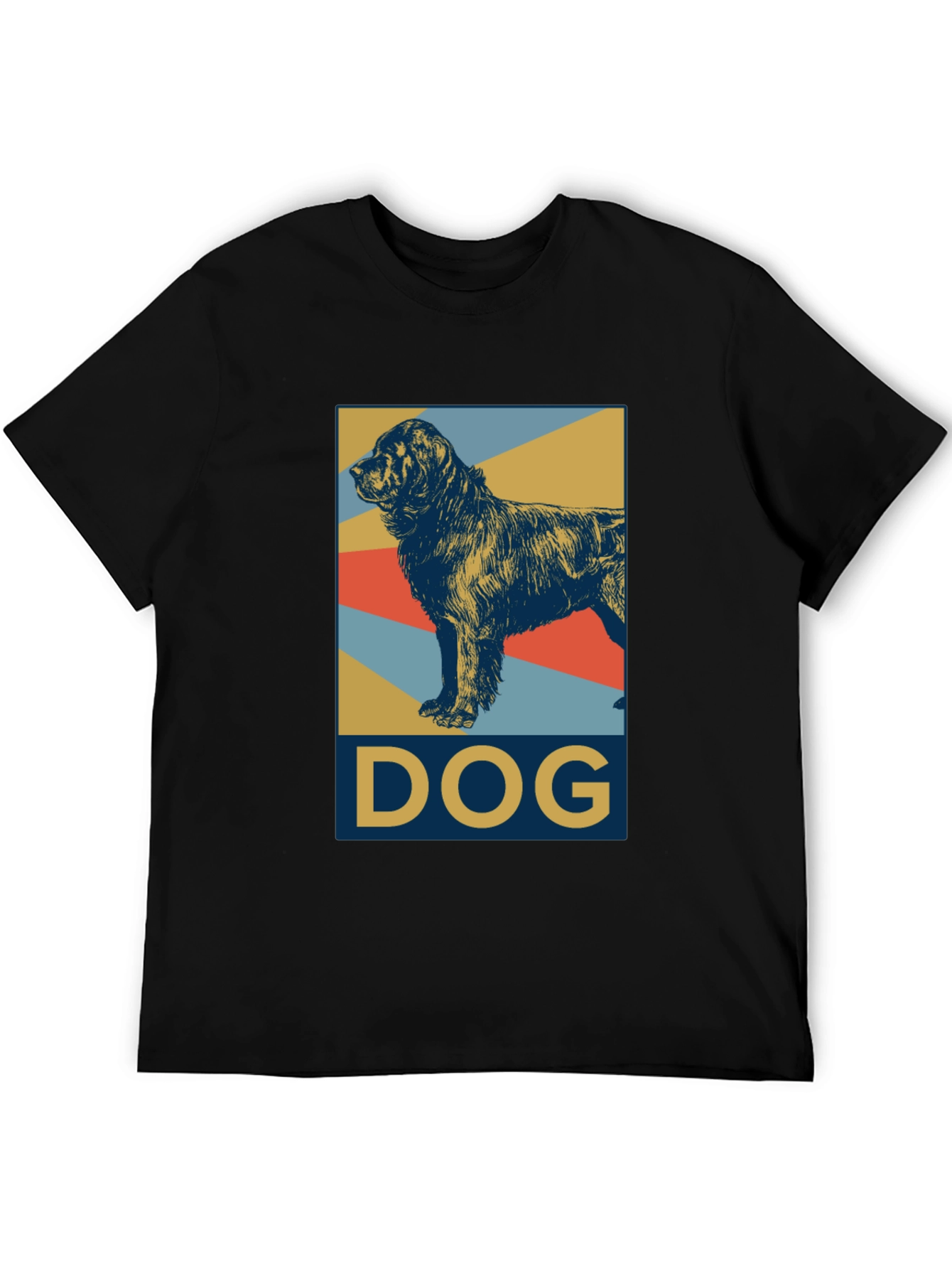 Dog Graphic Tee - Black Cotton Casual Shirt