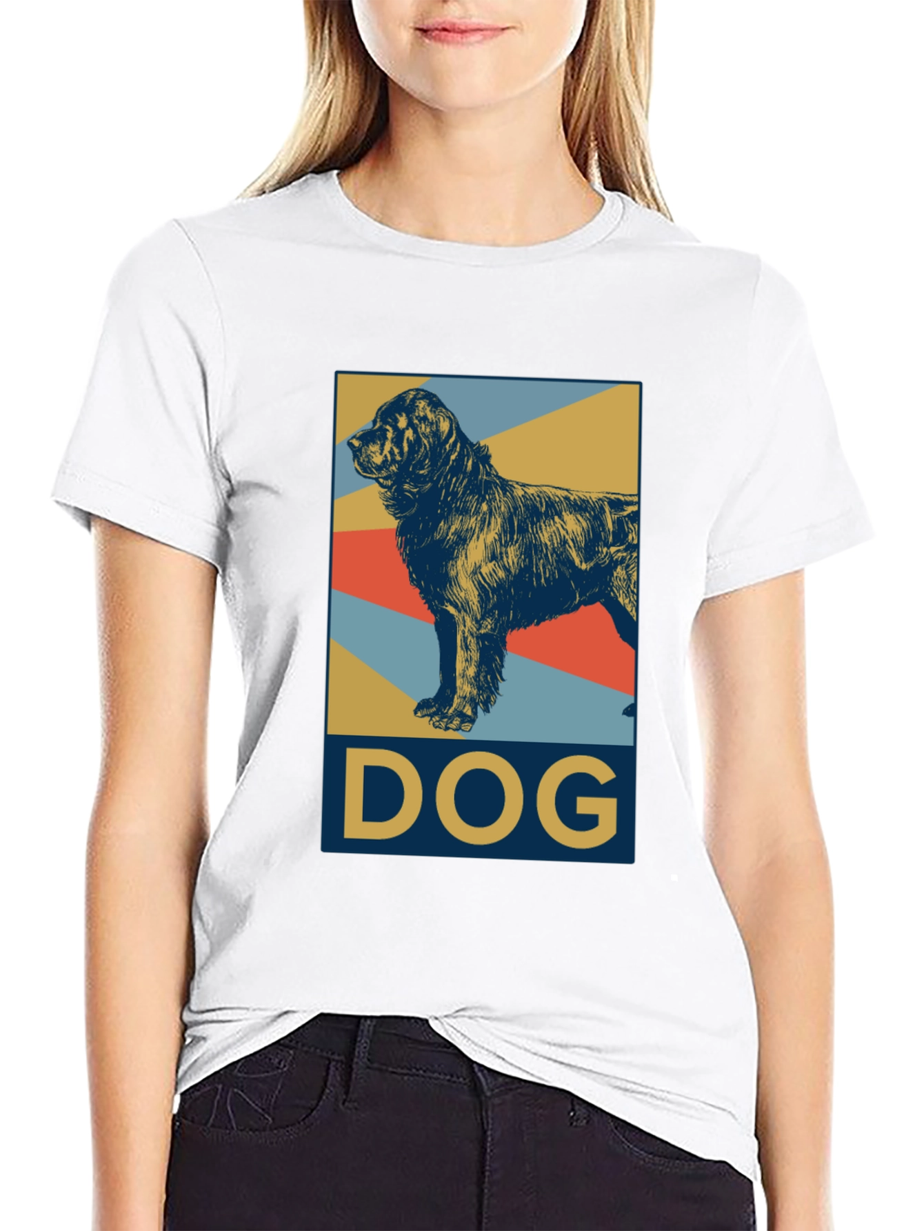 Dog Graphic Tee - Black Cotton Casual Shirt