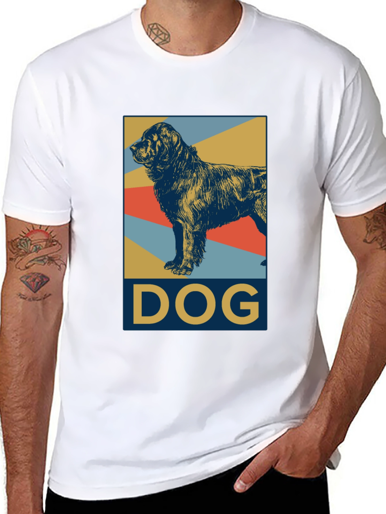 Dog Graphic Tee - Black Cotton Casual Shirt