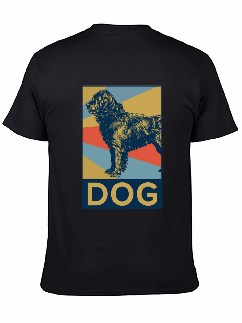 Dog Graphic Tee - Black Cotton Casual Shirt