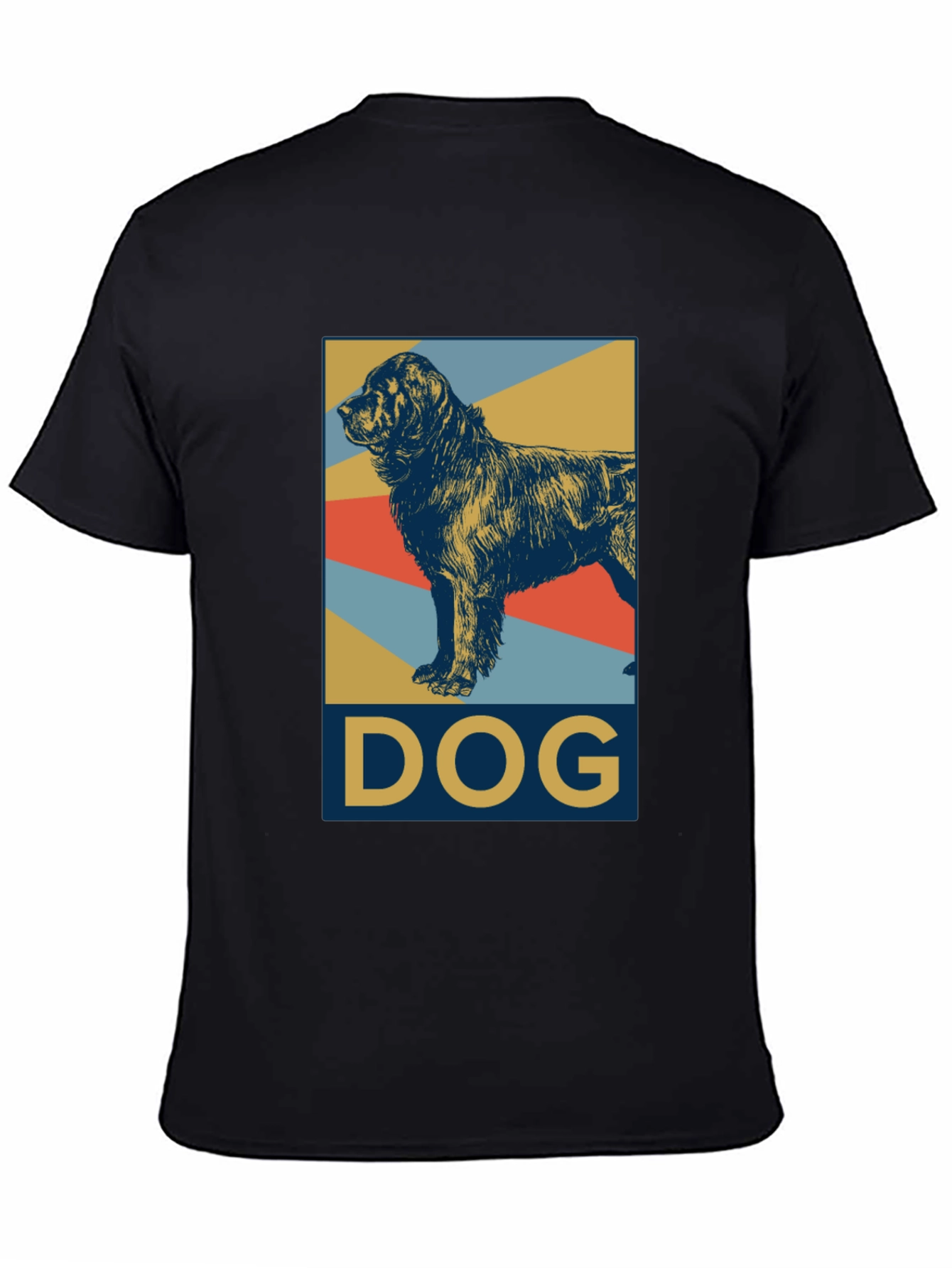 Dog Graphic Tee - Black Cotton Casual Shirt