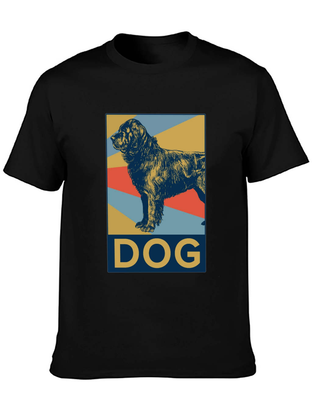 Dog Graphic Tee - Black Cotton Casual Shirt