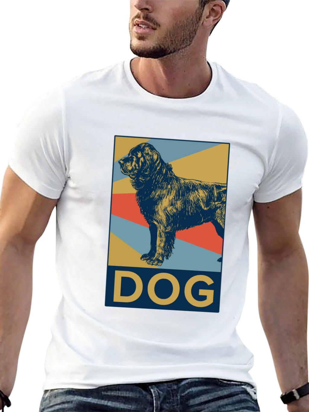 Dog Graphic Tee - Black Cotton Casual Shirt