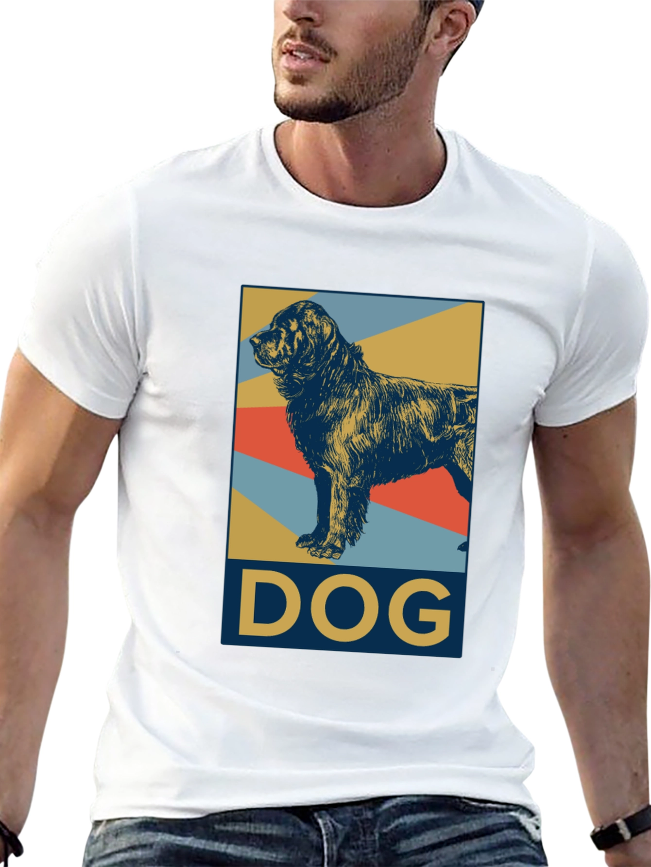 Dog Graphic Tee - Black Cotton Casual Shirt
