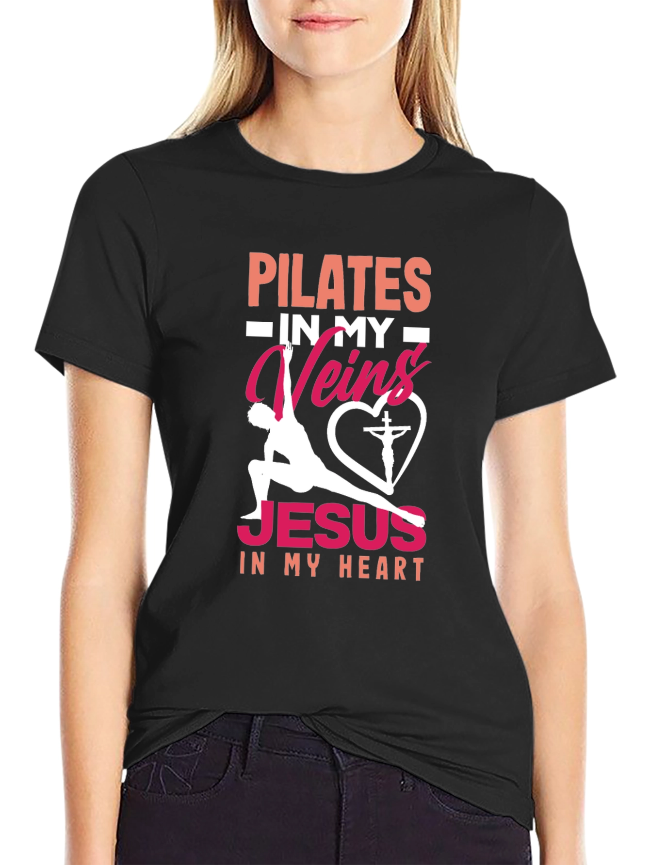 Pilates & Jesus Graphic T-Shirt - Christian Fitness Tee