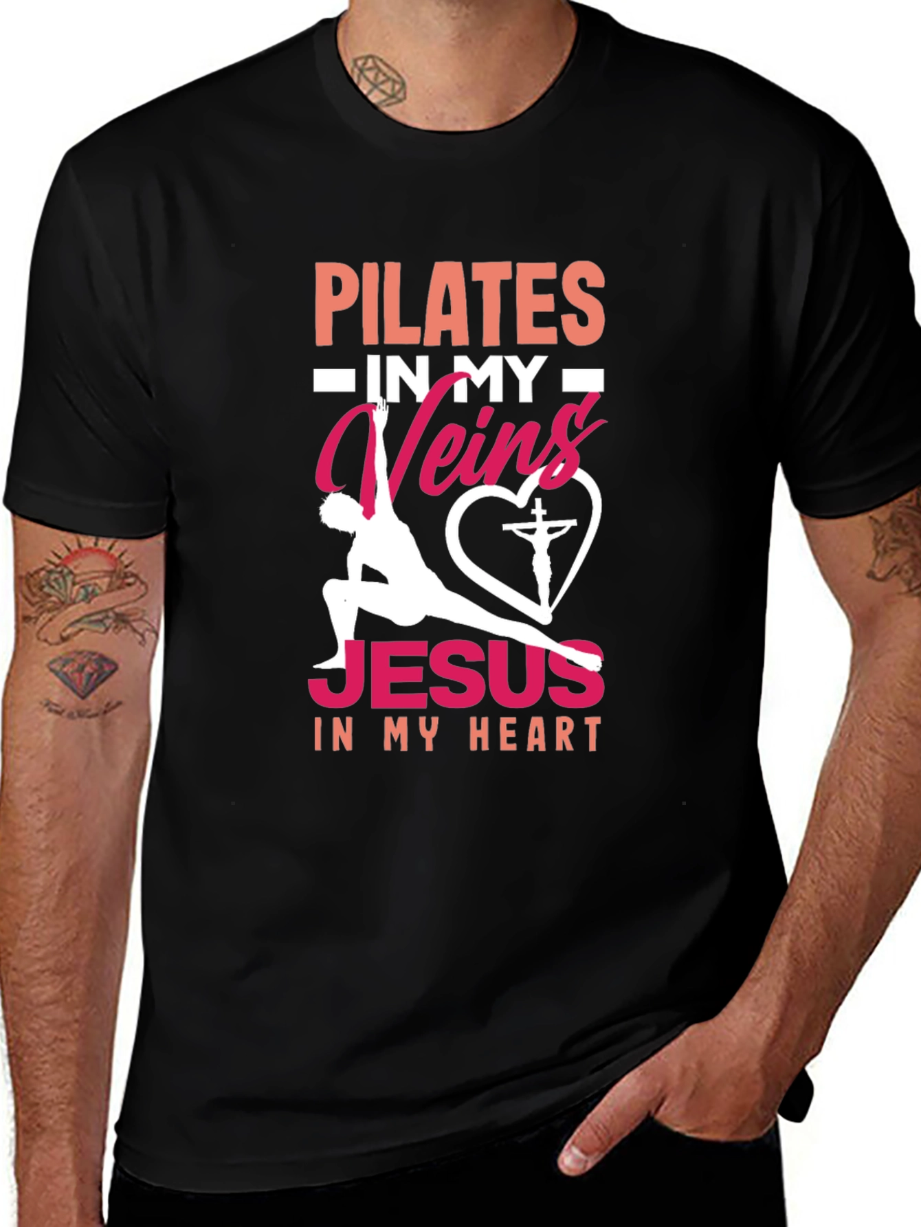 Pilates & Jesus Graphic T-Shirt - Christian Fitness Tee