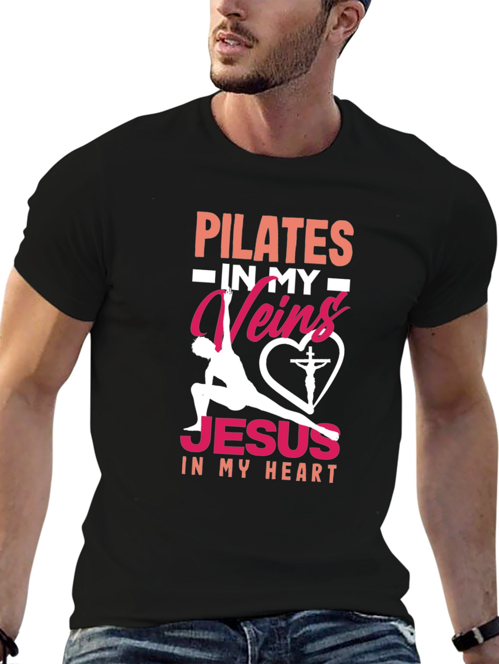 Pilates & Jesus Graphic T-Shirt - Christian Fitness Tee