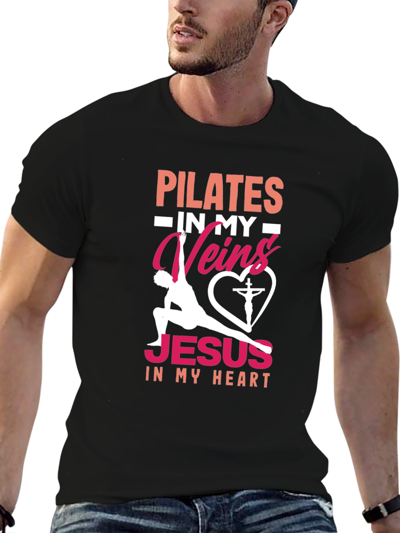 Pilates & Jesus Graphic T-Shirt - Christian Fitness Tee