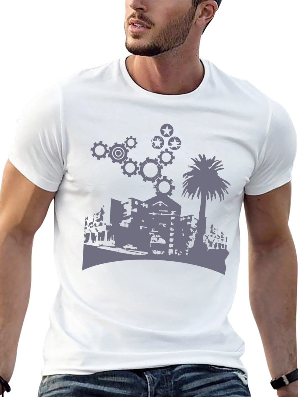 Urban Gears Graphic T-Shirt - Cool Cityscape Design