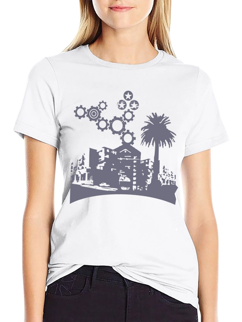 Urban Gears Graphic T-Shirt - Cool Cityscape Design