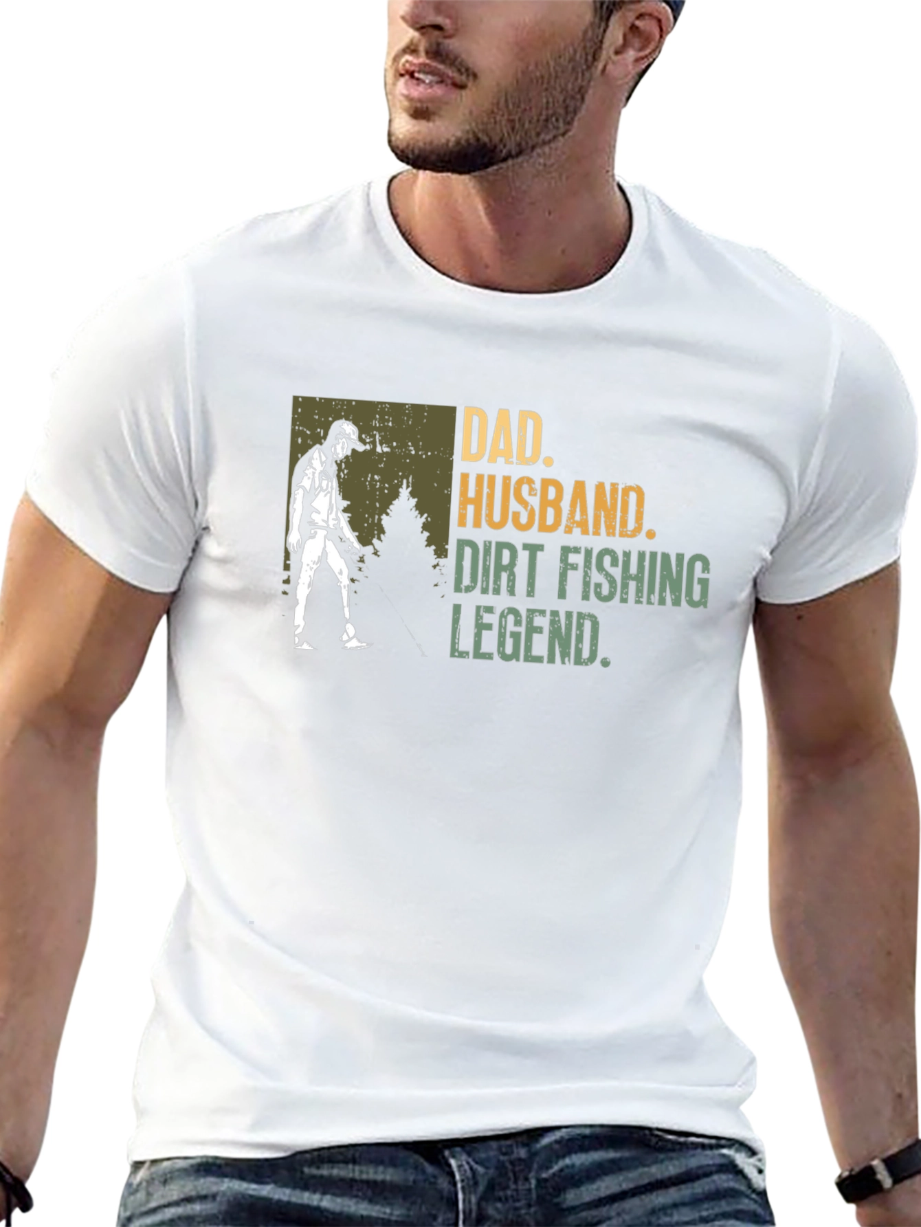 Dad Husband Dirt Fishing Legend Graphic Tee