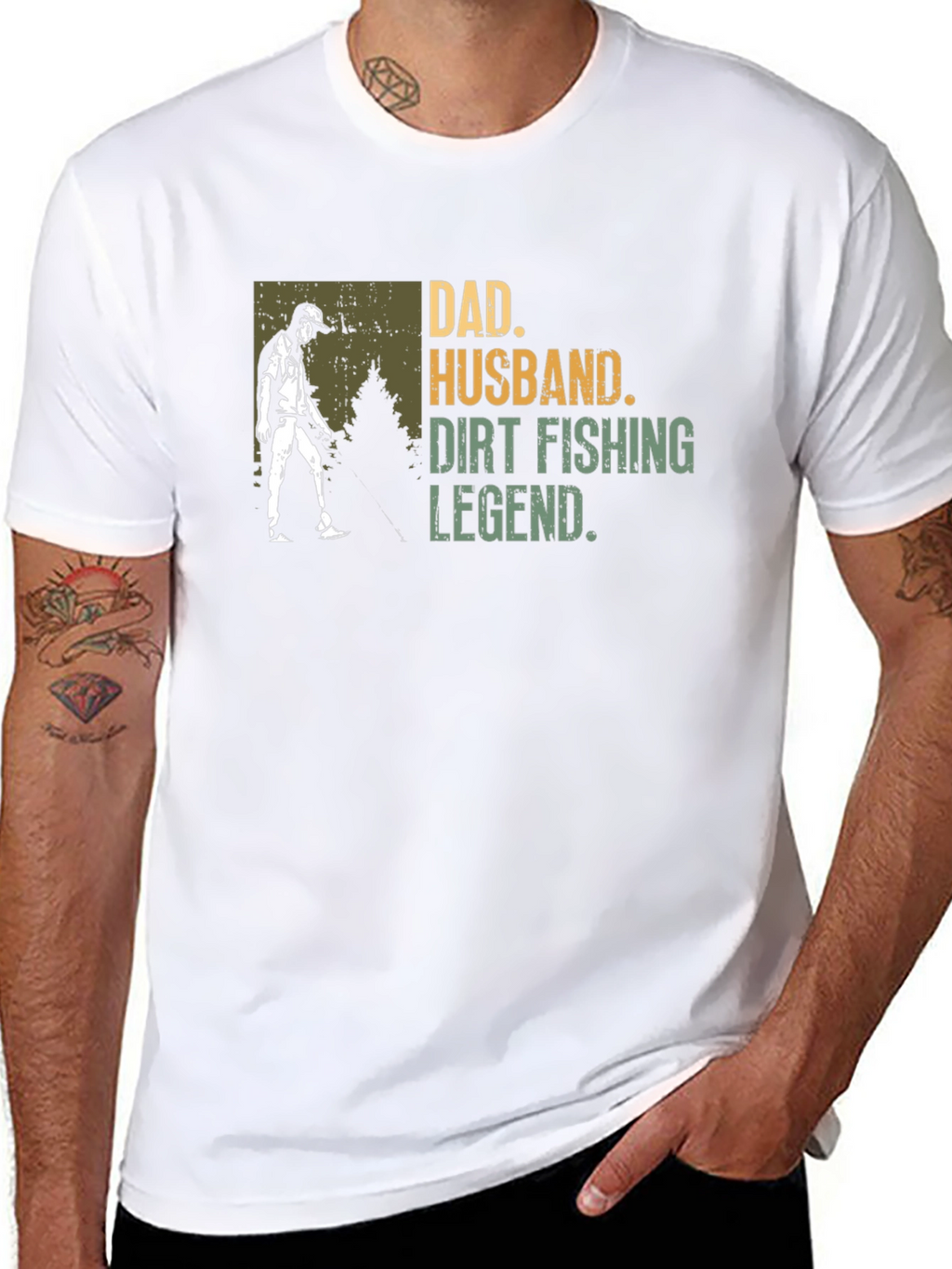 Dad Husband Dirt Fishing Legend Graphic Tee