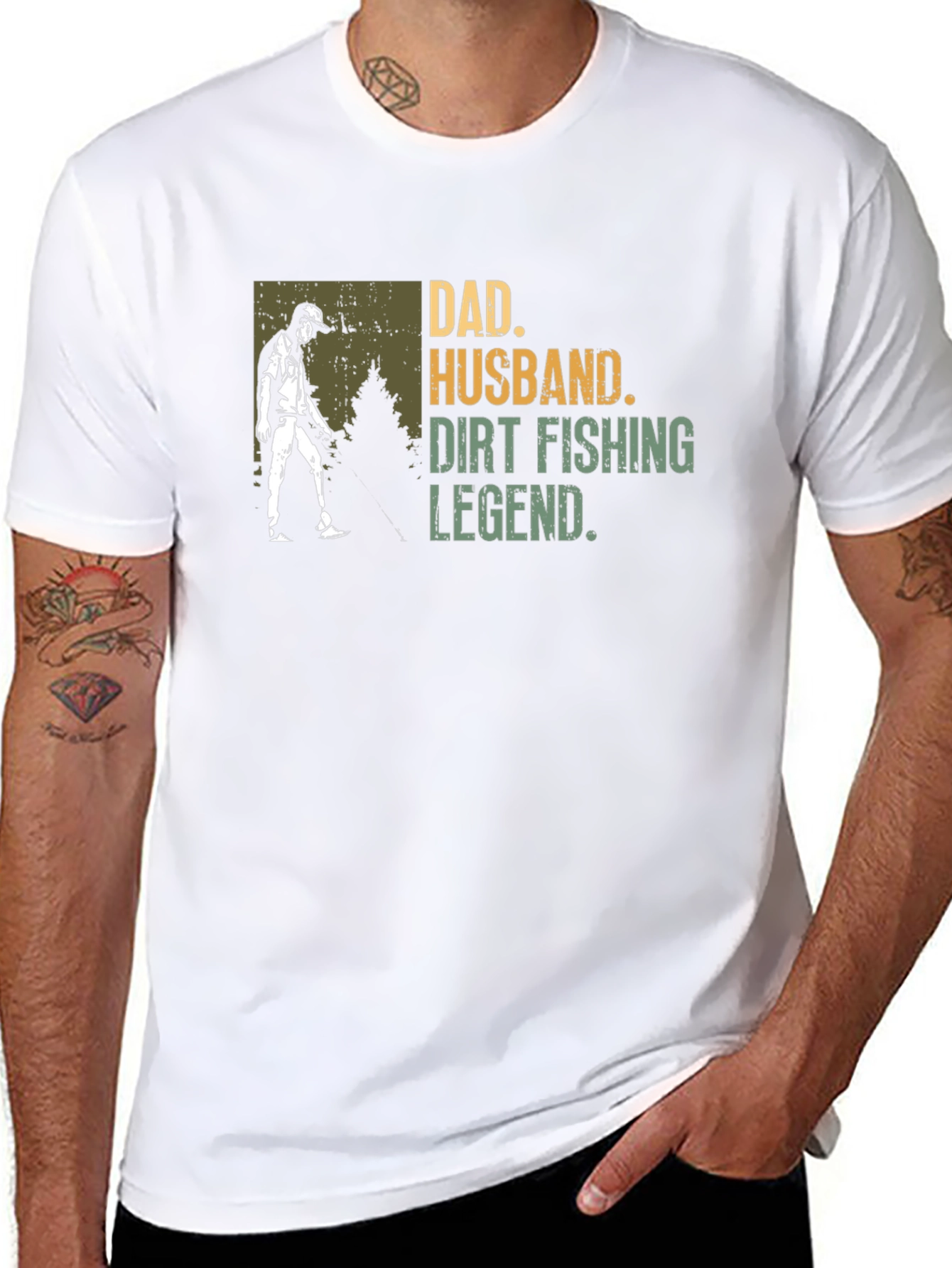 Dad Husband Dirt Fishing Legend Graphic Tee