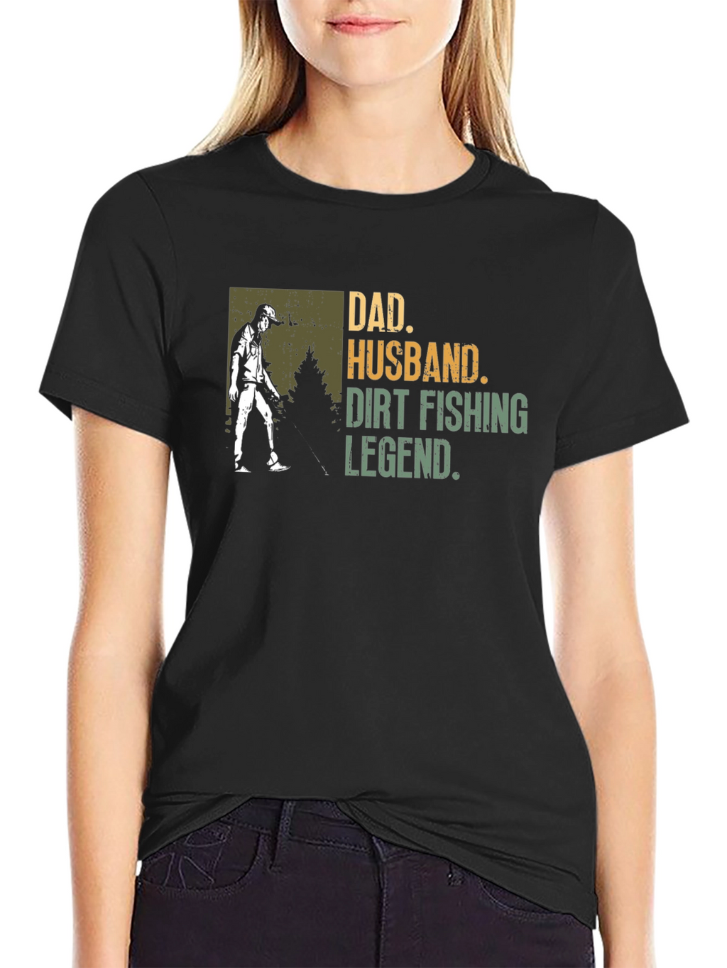Dad Husband Dirt Fishing Legend Graphic Tee