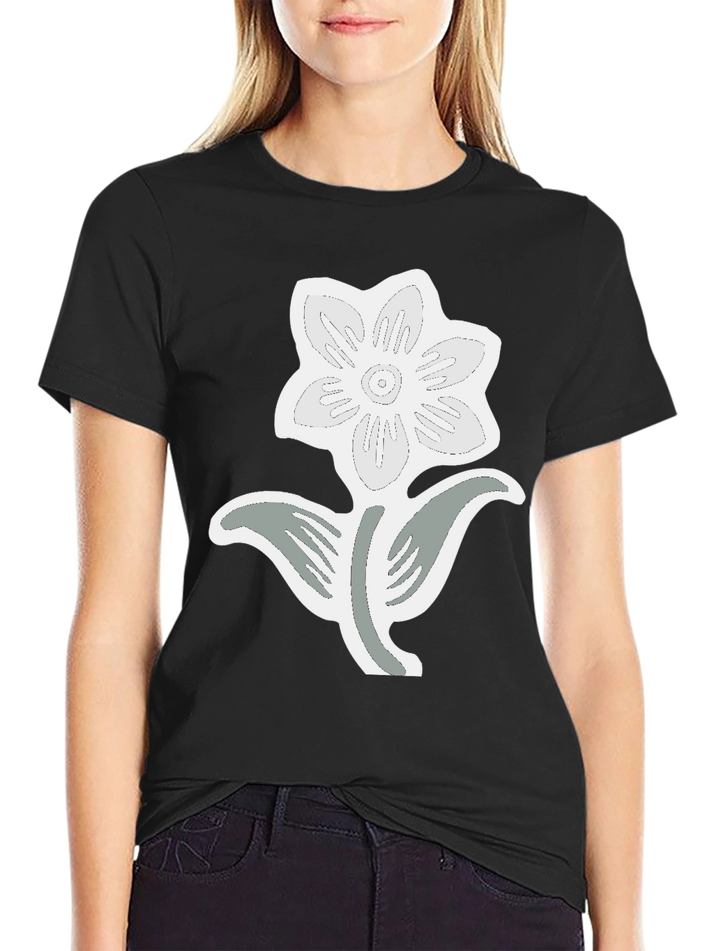 Black Flower Graphic Tee