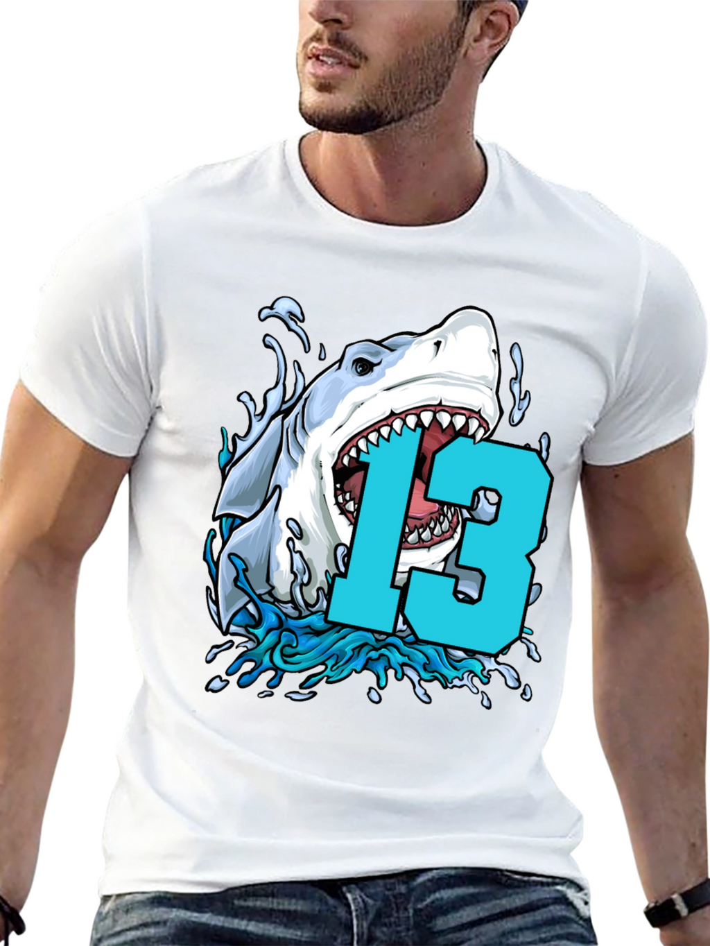Shark 13th Birthday T-Shirt - Boys Thirteen Party Tee