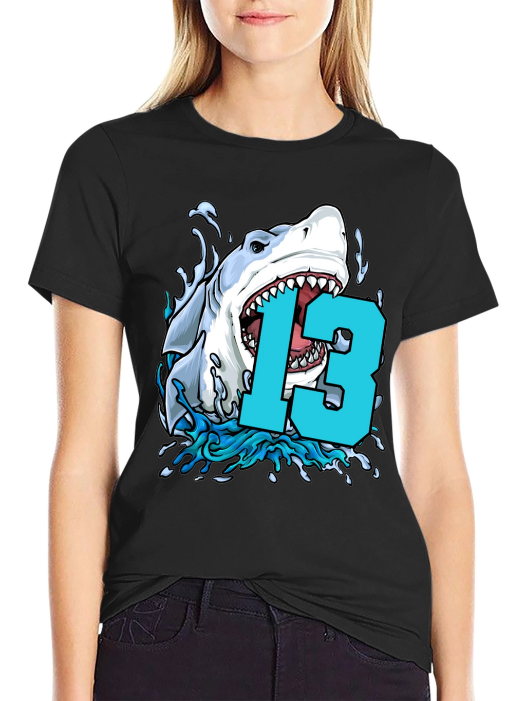 Shark 13th Birthday T-Shirt - Boys Thirteen Party Tee