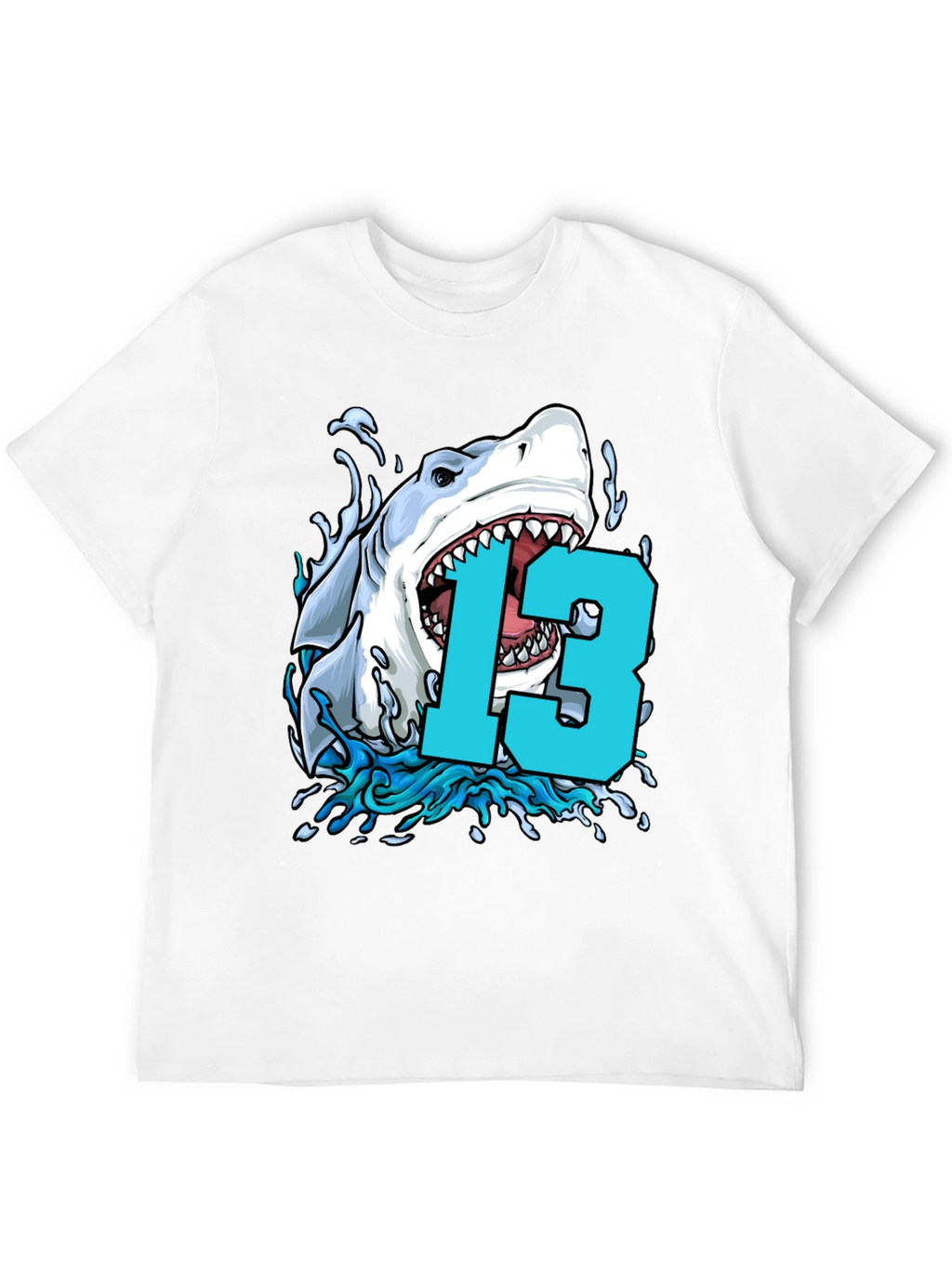 Shark 13th Birthday T-Shirt - Boys Thirteen Party Tee