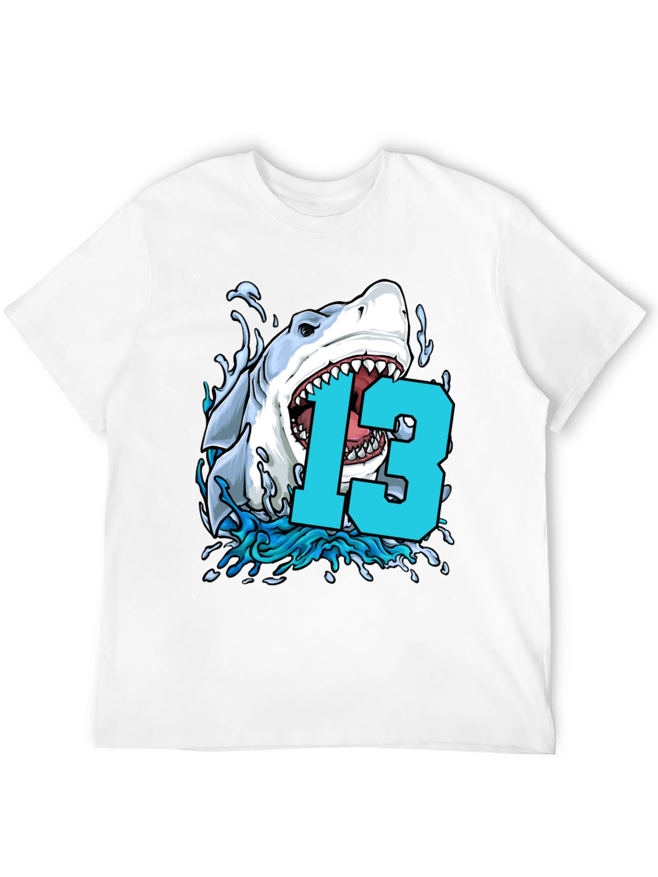 Shark 13th Birthday T-Shirt - Boys Thirteen Party Tee