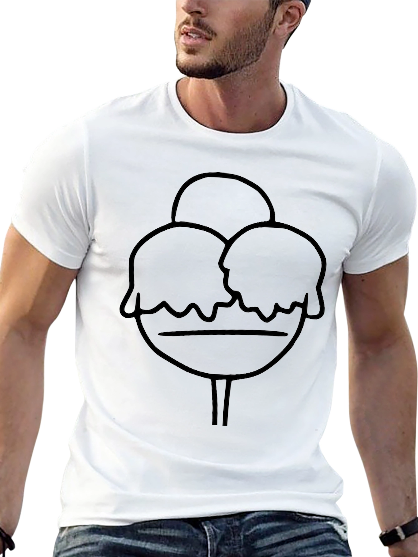 Ice Cream Graphic Tee - Casual Black T-Shirt