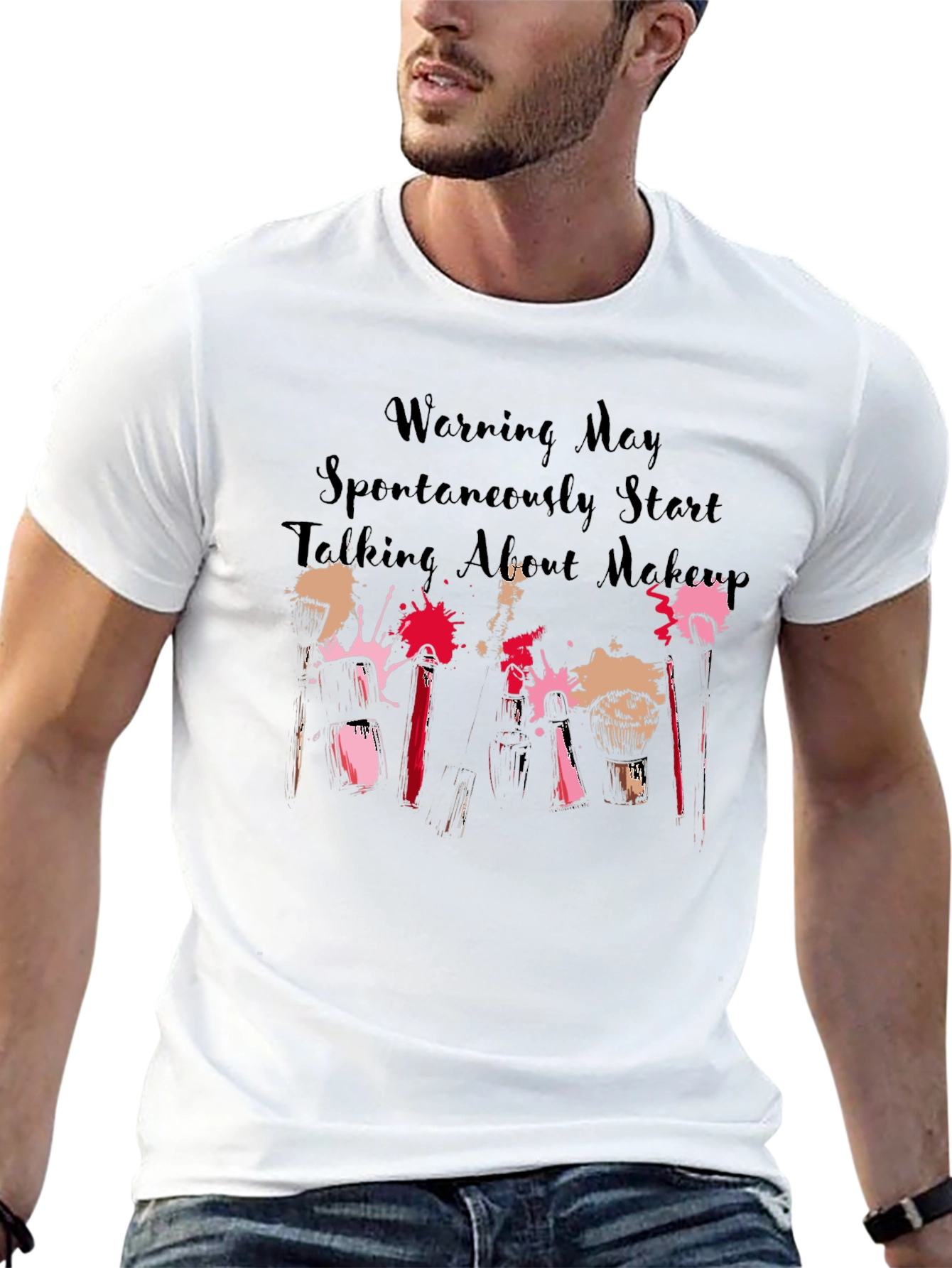 Makeup Lover Tee: Warning May Spontaneously Talk About Makeup!