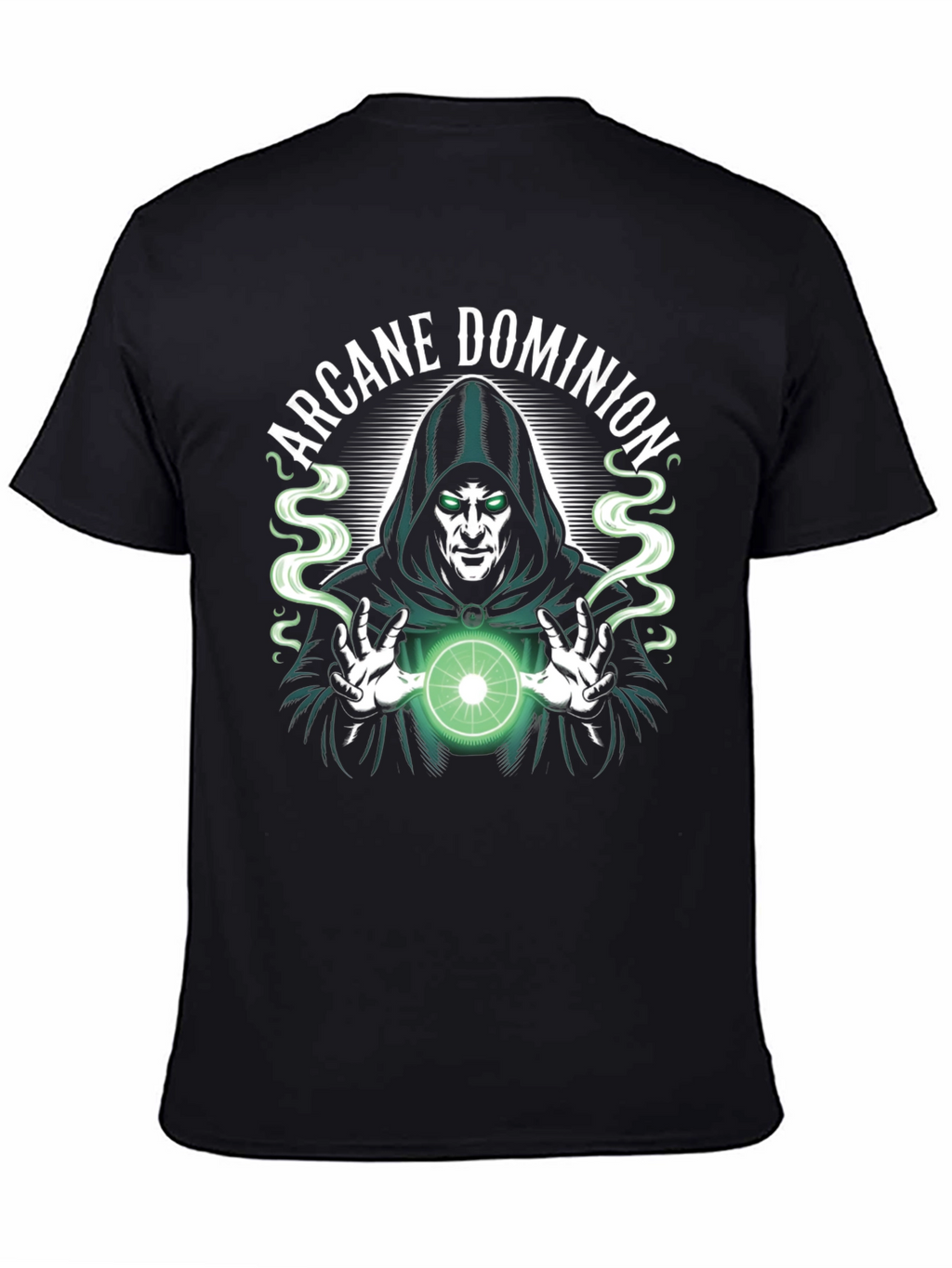 Arcane Dominion Graphic Tee - Black Wizard Design
