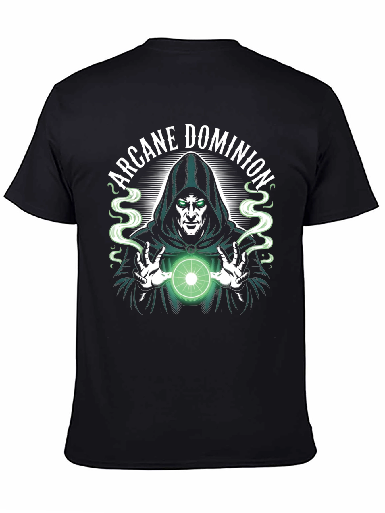Arcane Dominion Graphic Tee - Black Wizard Design