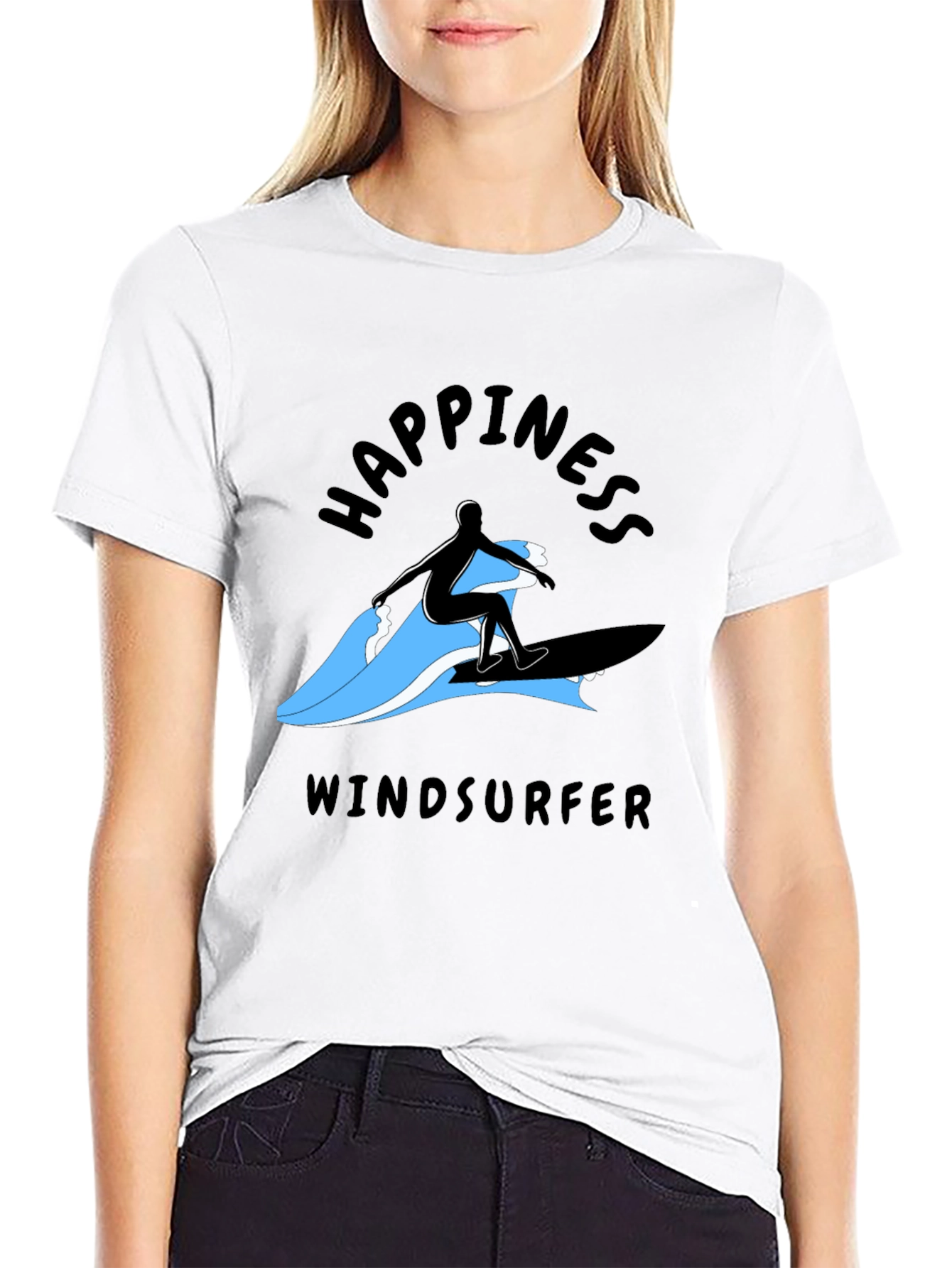Happiness Windsurfer T-Shirt - Black