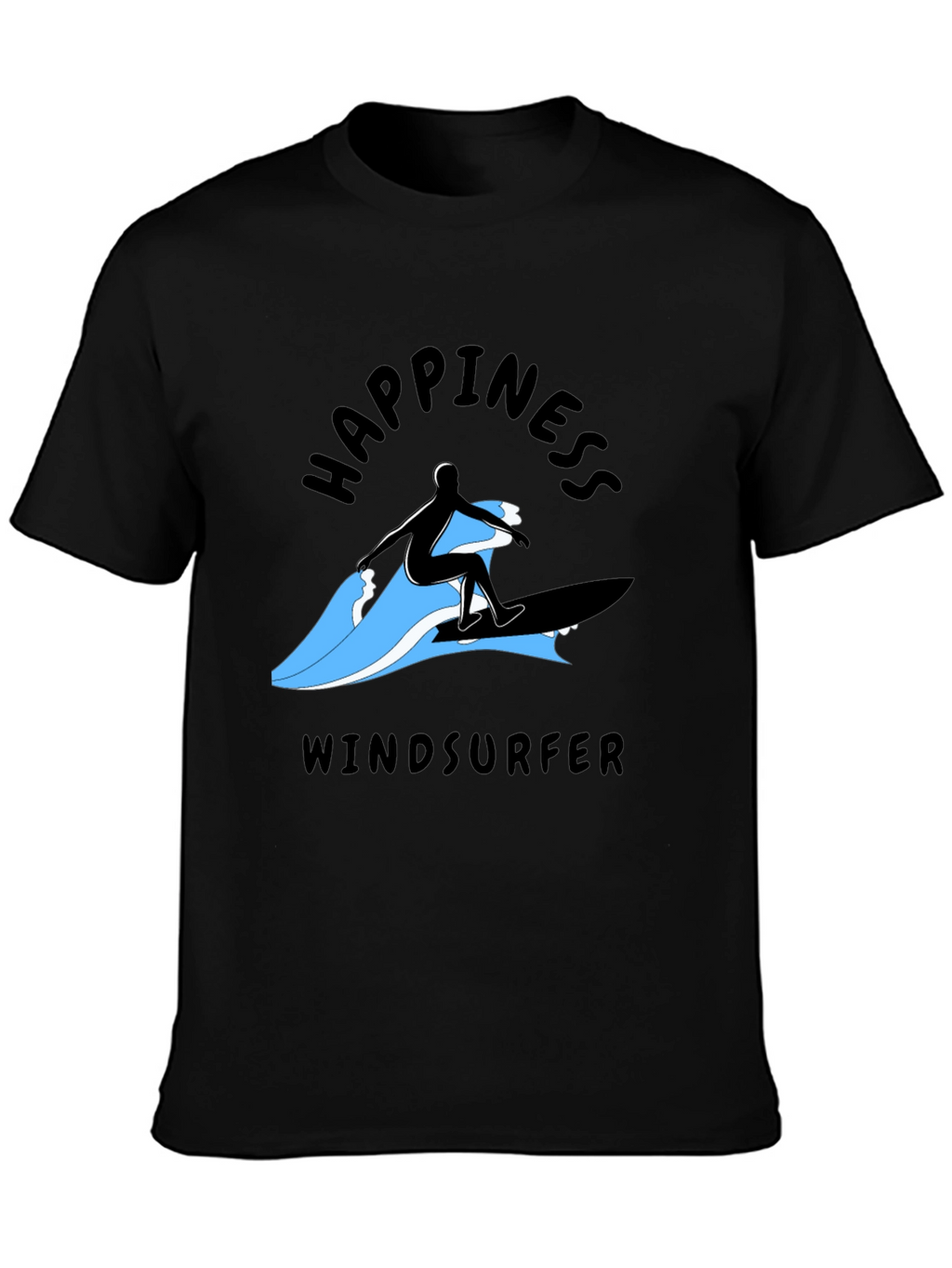 Happiness Windsurfer T-Shirt - Black