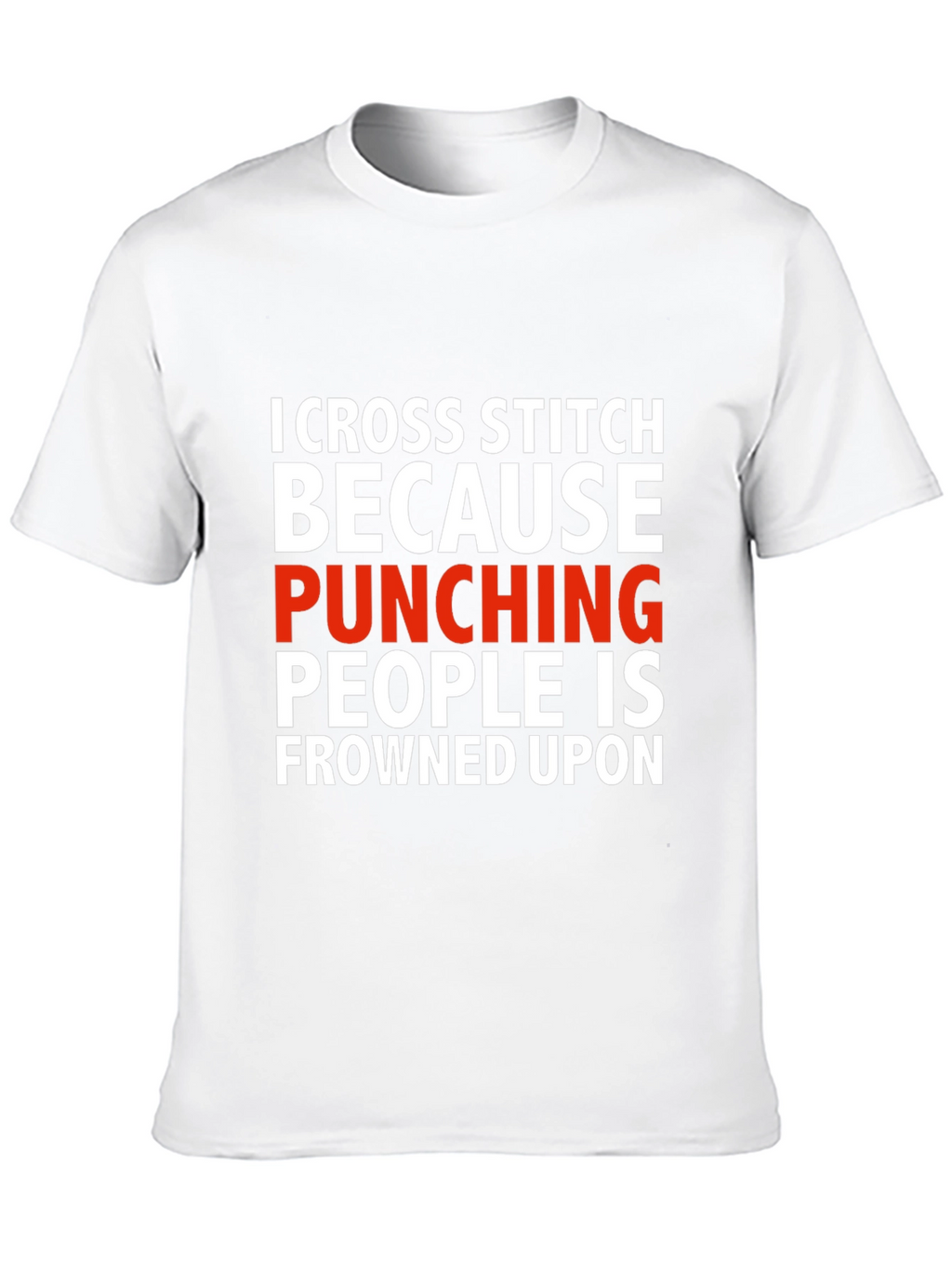 Cross Stitch Punching People Funny T-Shirt