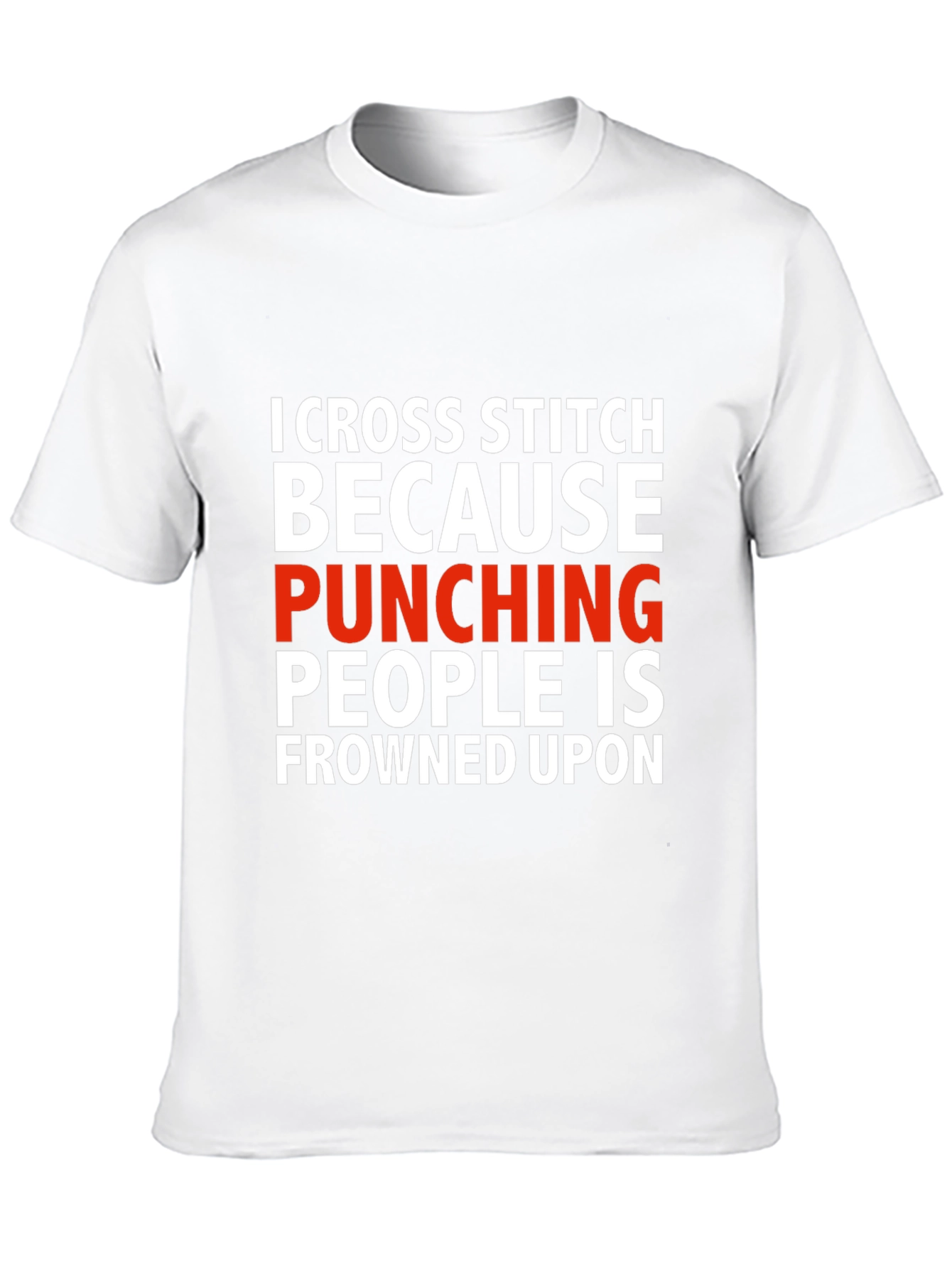 Cross Stitch Punching People Funny T-Shirt