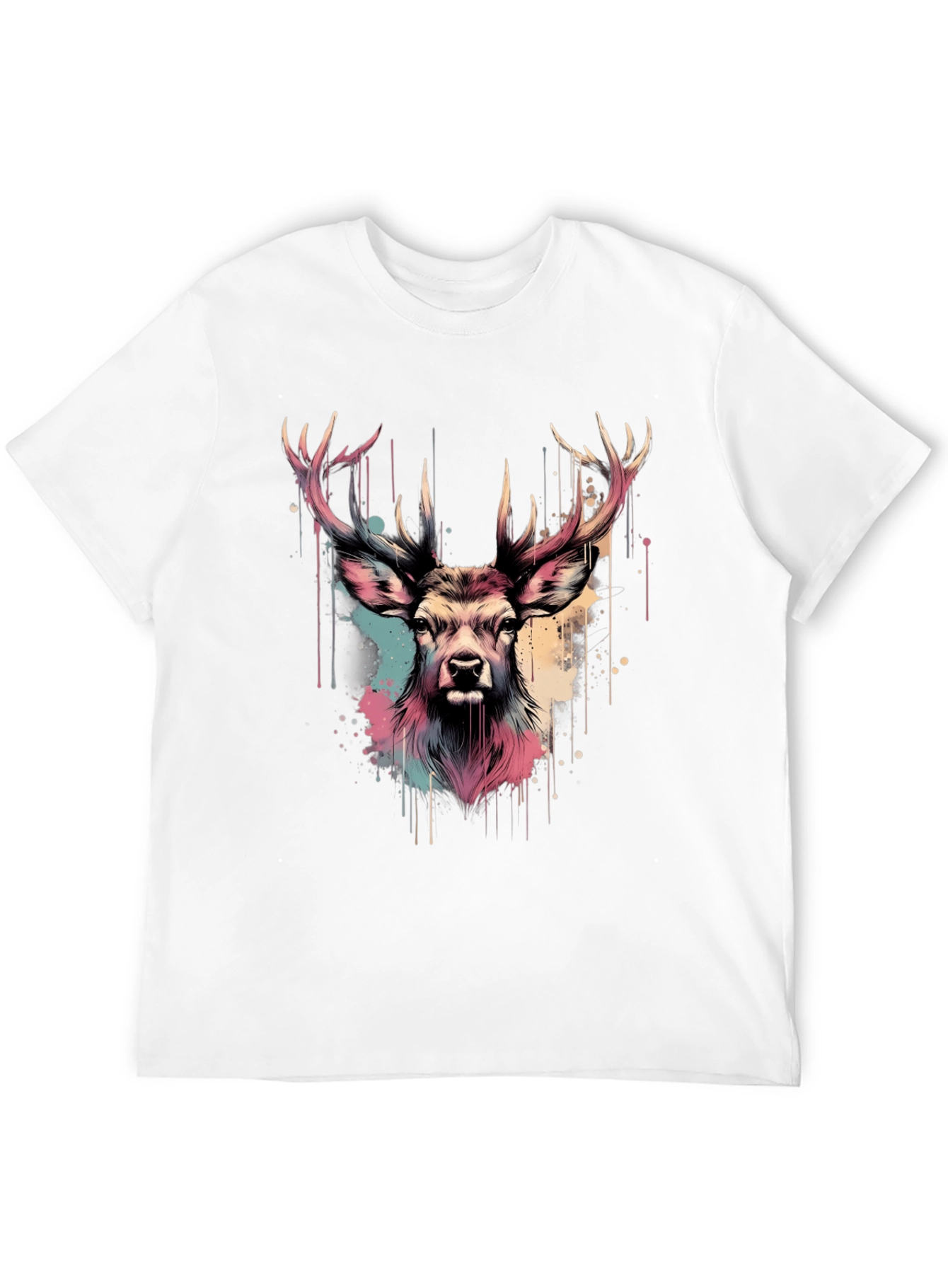 Deer Head Graphic Print Black T-Shirt