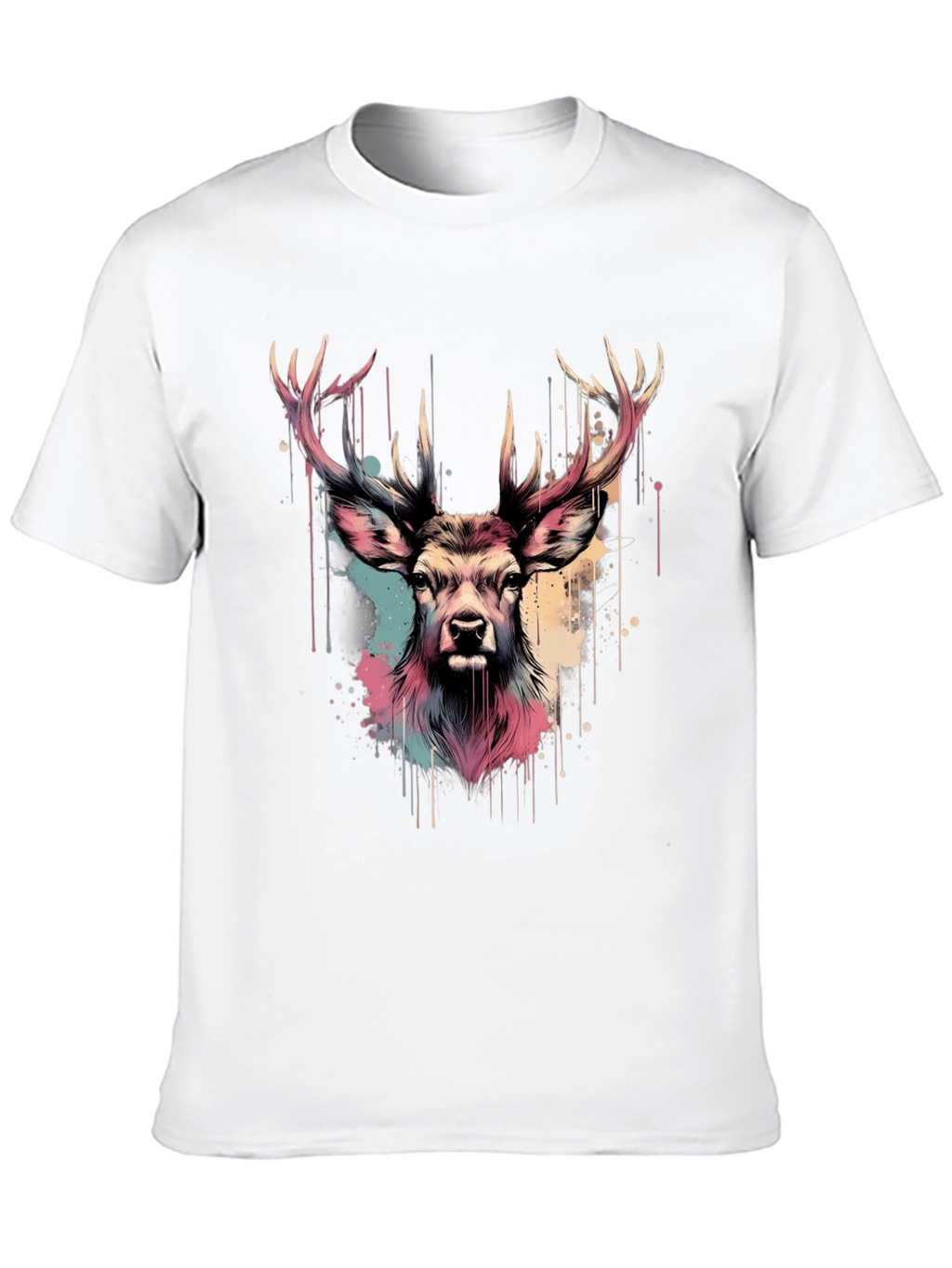 Deer Head Graphic Print Black T-Shirt