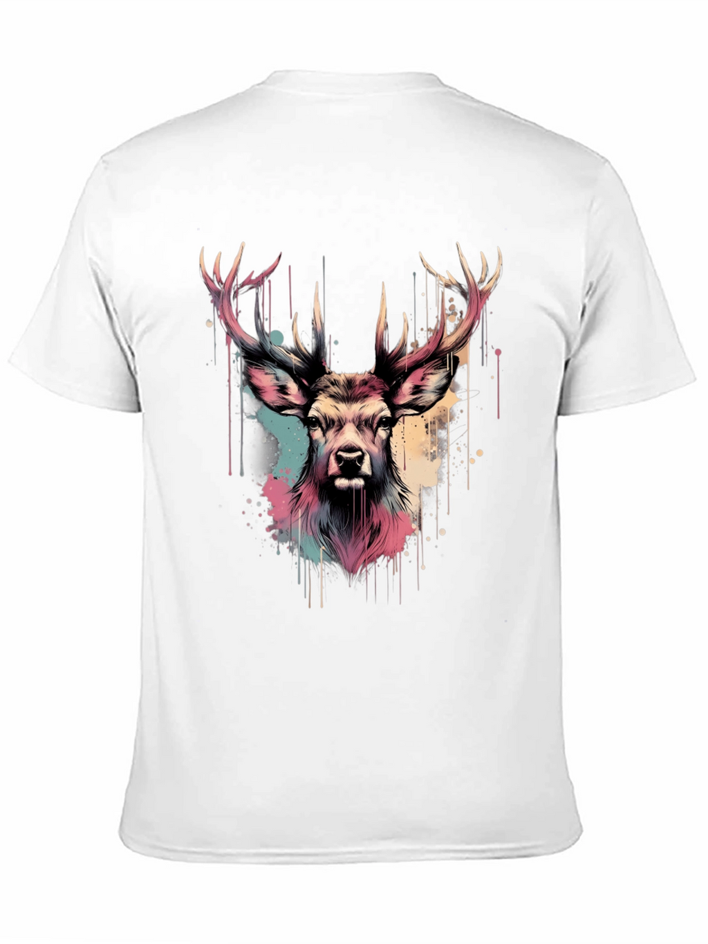 Deer Head Graphic Print Black T-Shirt