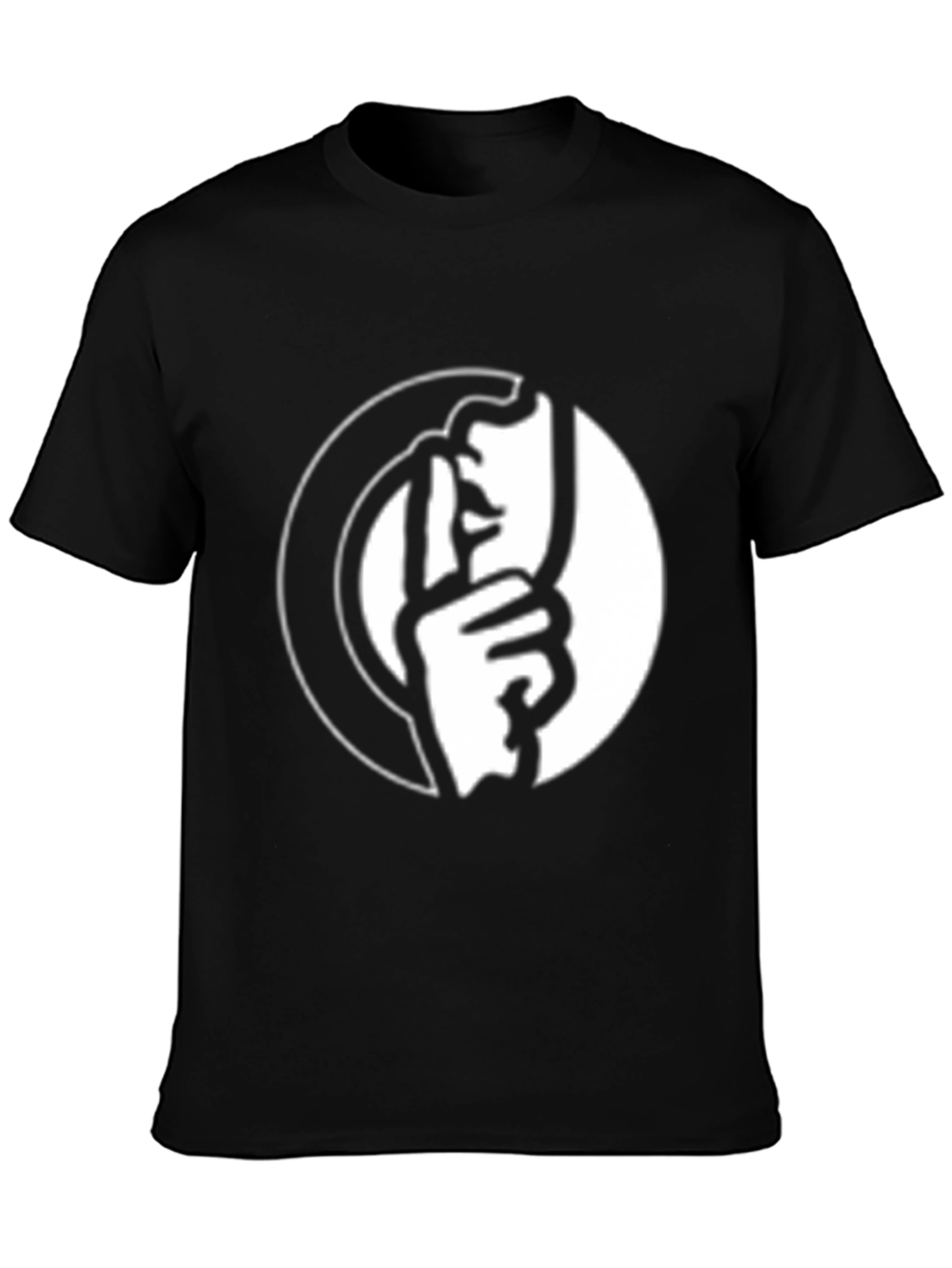 Shhh! Graphic Tee - Black Cotton Blend T-Shirt