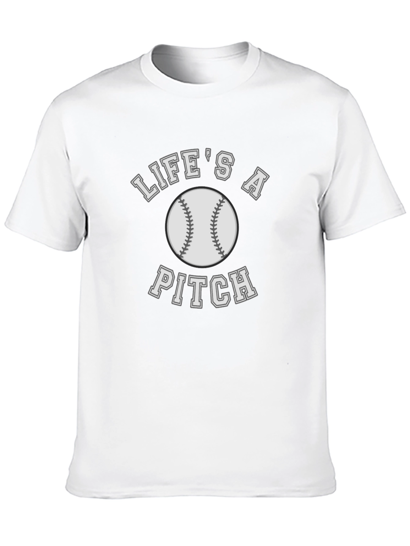 Lifes a Pitch Baseball T-Shirt - Black Cotton Tee