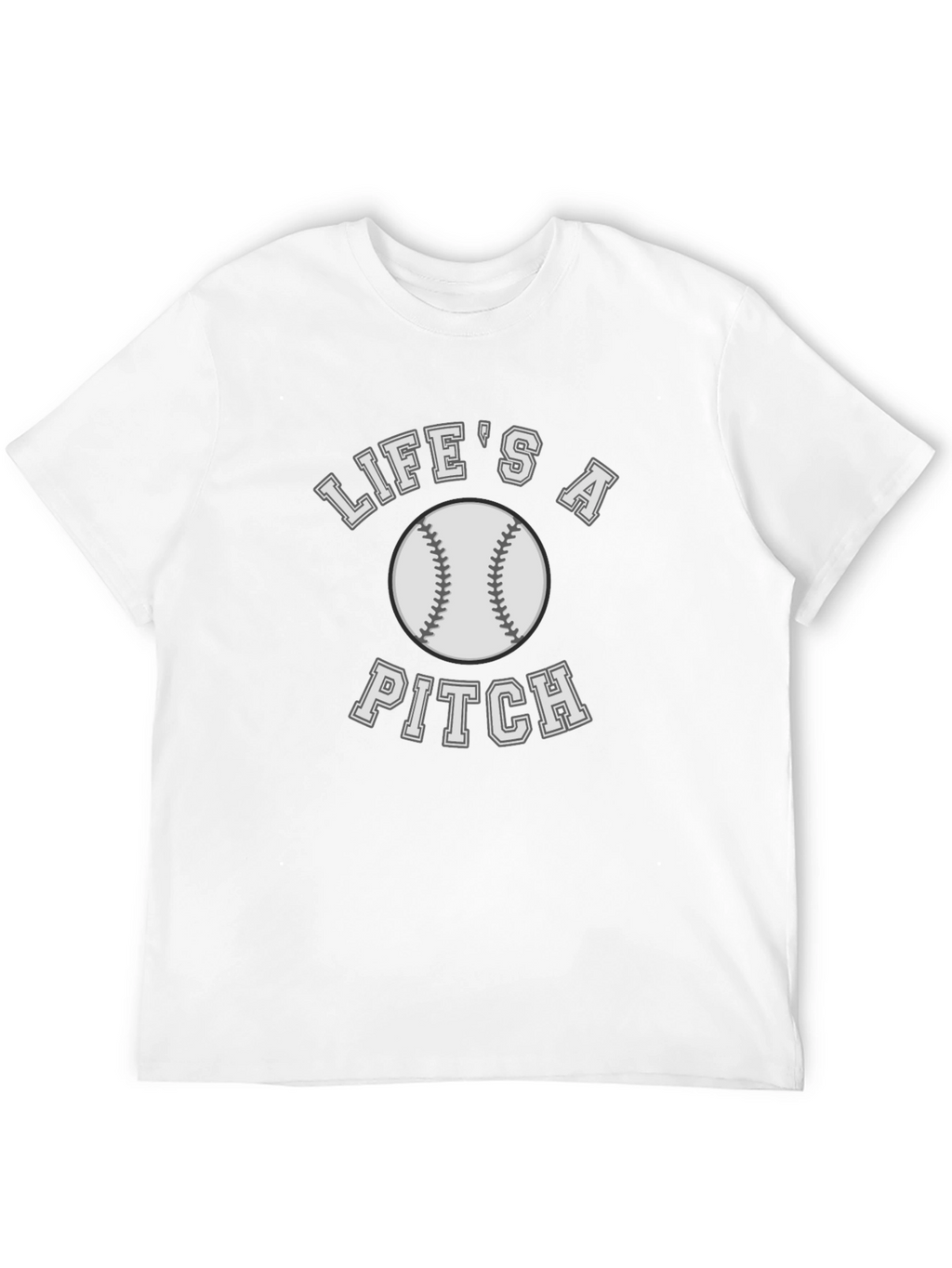 Lifes a Pitch Baseball T-Shirt - Black Cotton Tee
