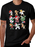 Christmas Dab Characters Black T-Shirt