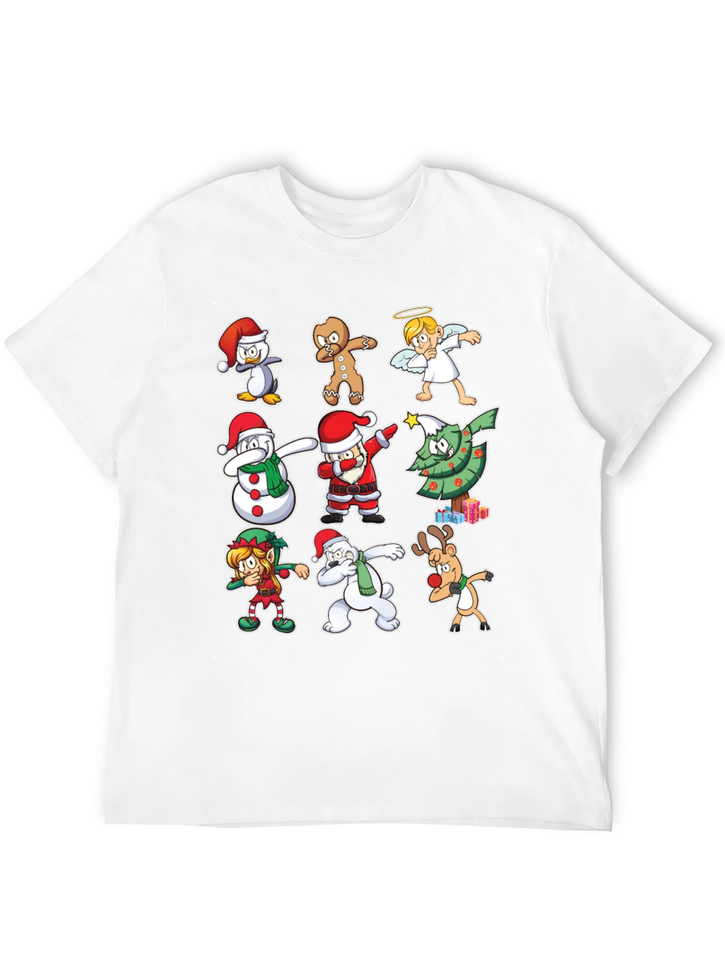 Christmas Dab Characters Black T-Shirt