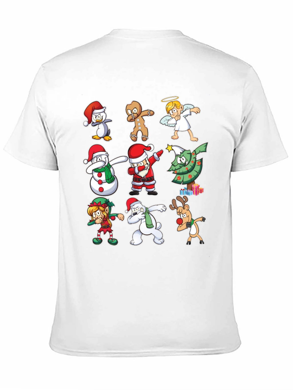 Christmas Dab Characters Black T-Shirt