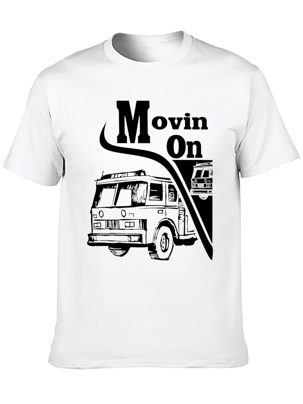 Movin On Fire Truck Graphic Tee - Black