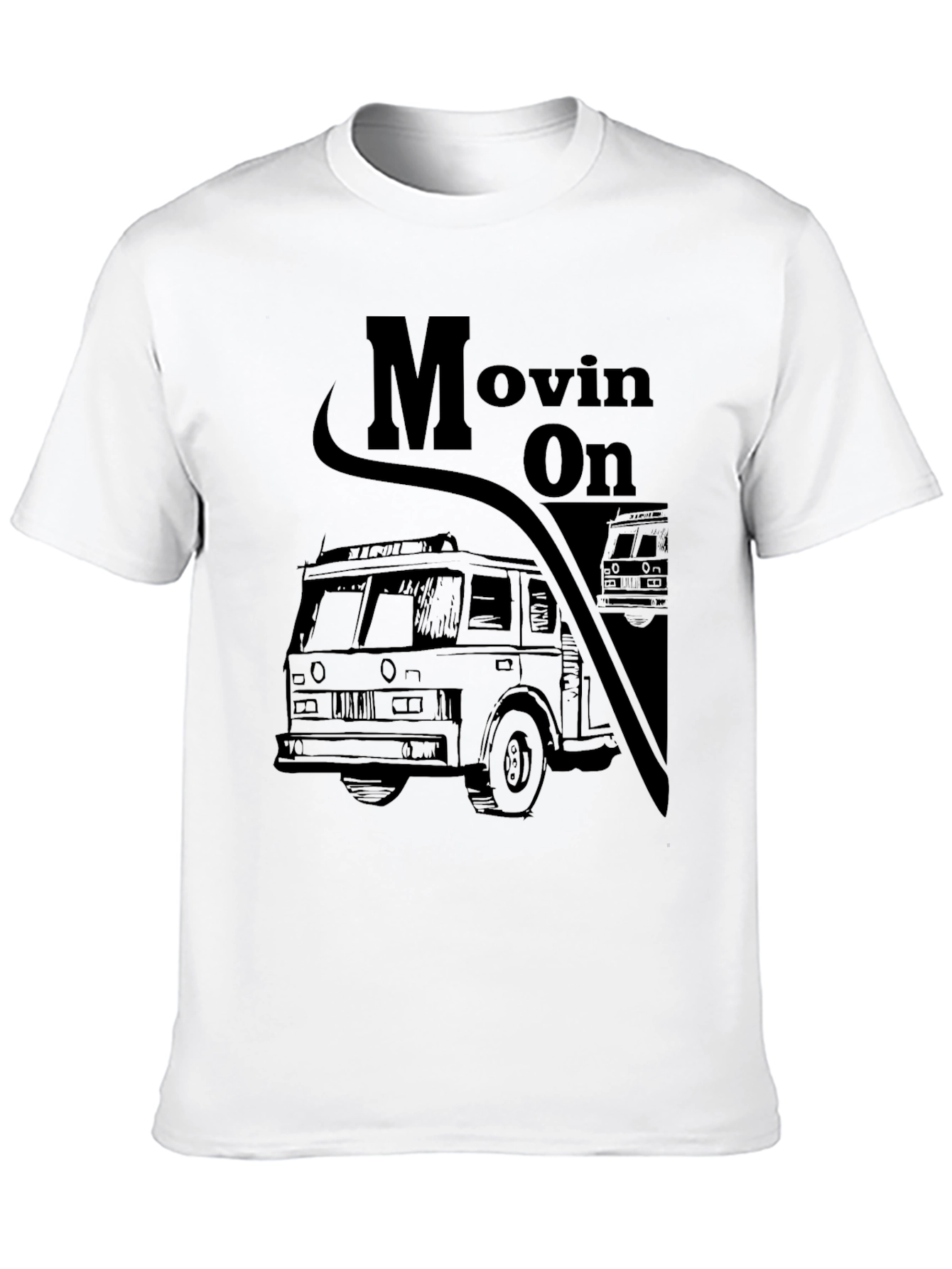 Movin On Fire Truck Graphic Tee - Black