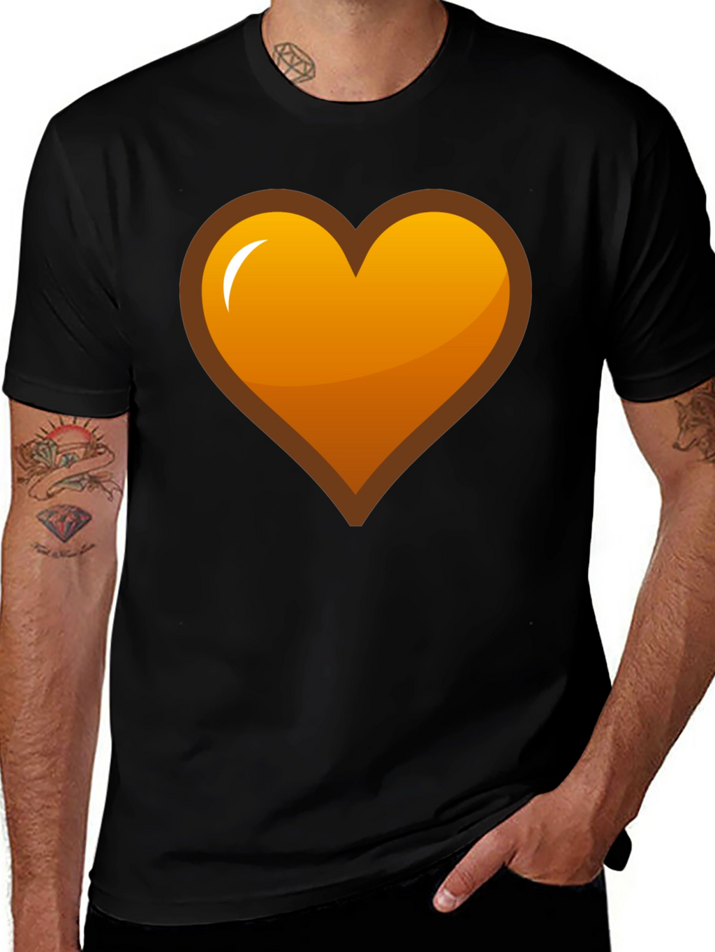 Heart Graphic T-Shirt - Black