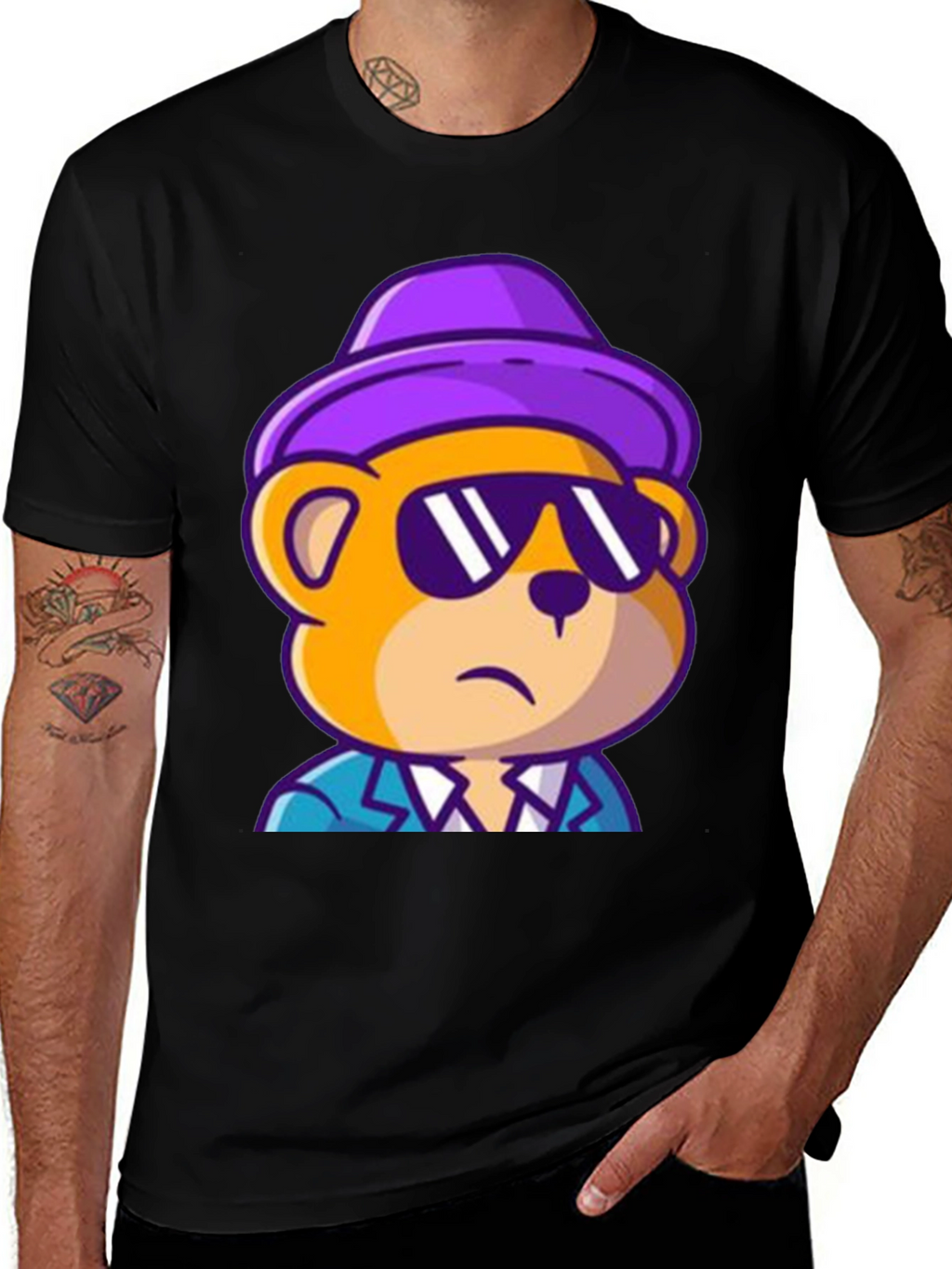 Cool Bear Graphic Tee - Trendy Cartoon Style