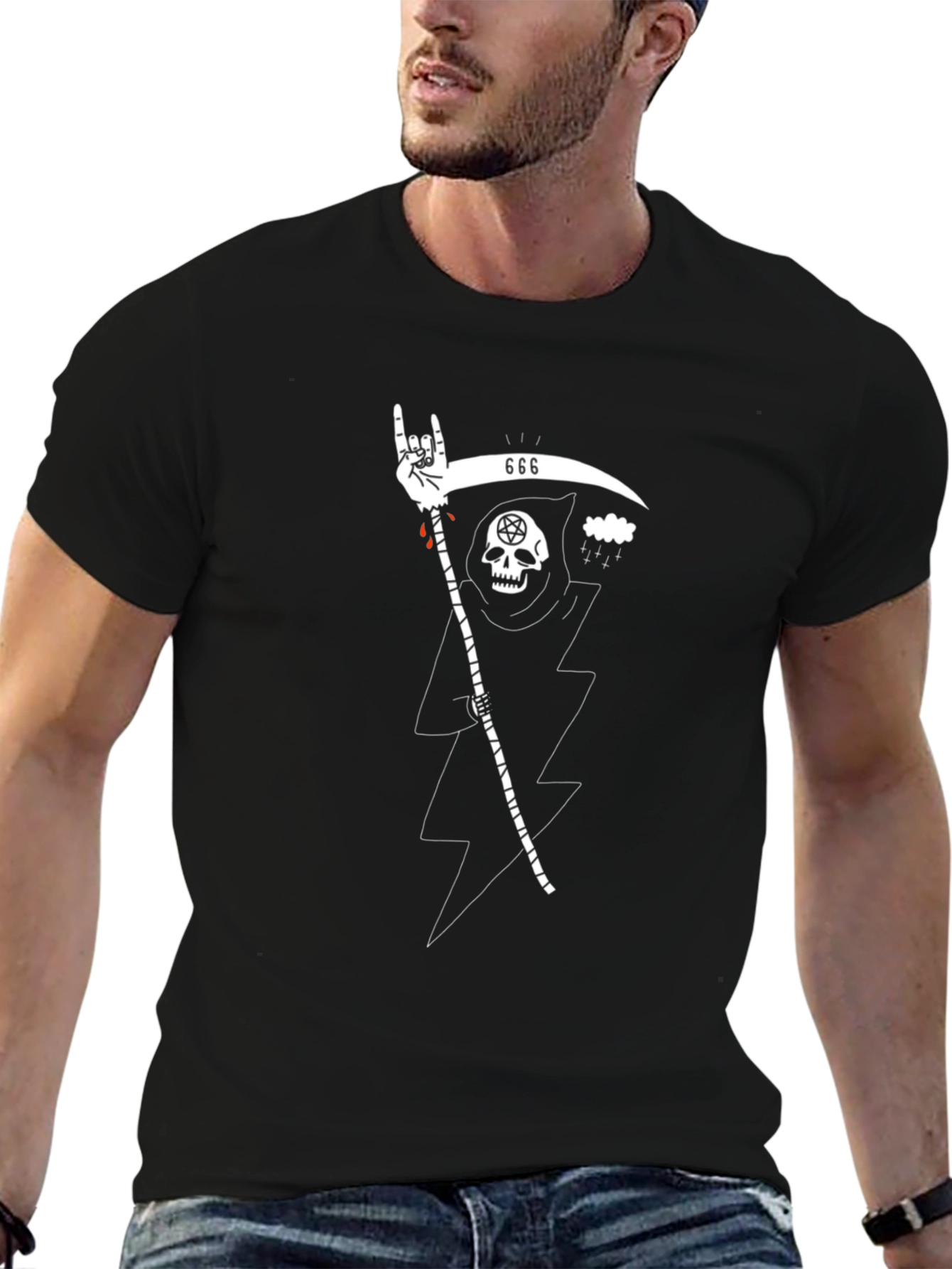 Grim Reaper Rock T-Shirt - Unisex Black Tee